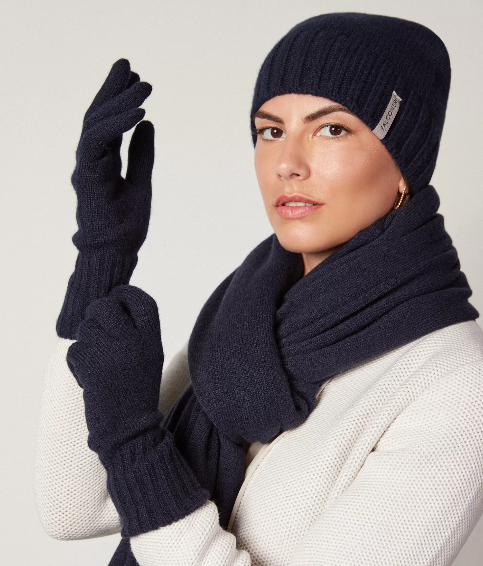 Cheap Falconeri Ultrasoft Cashmere Gloves blue -9400 - navy blue