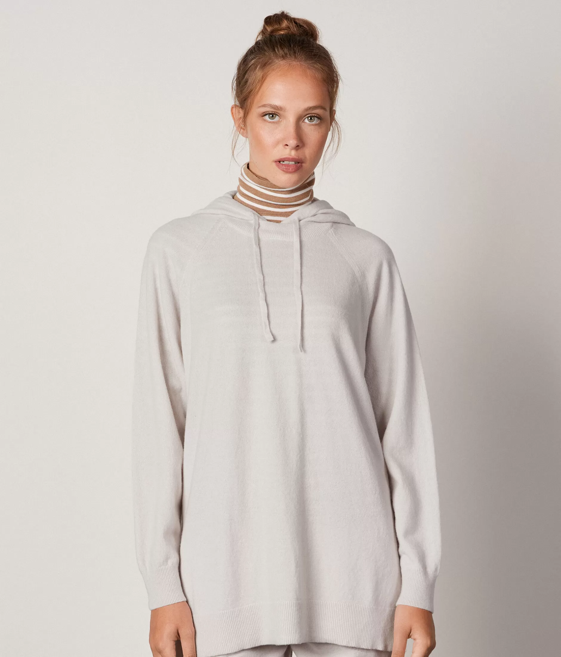 Sale Falconeri Ultrasoft Cashmere Hooded Sweatshirt ivory -8644 - light alabaster