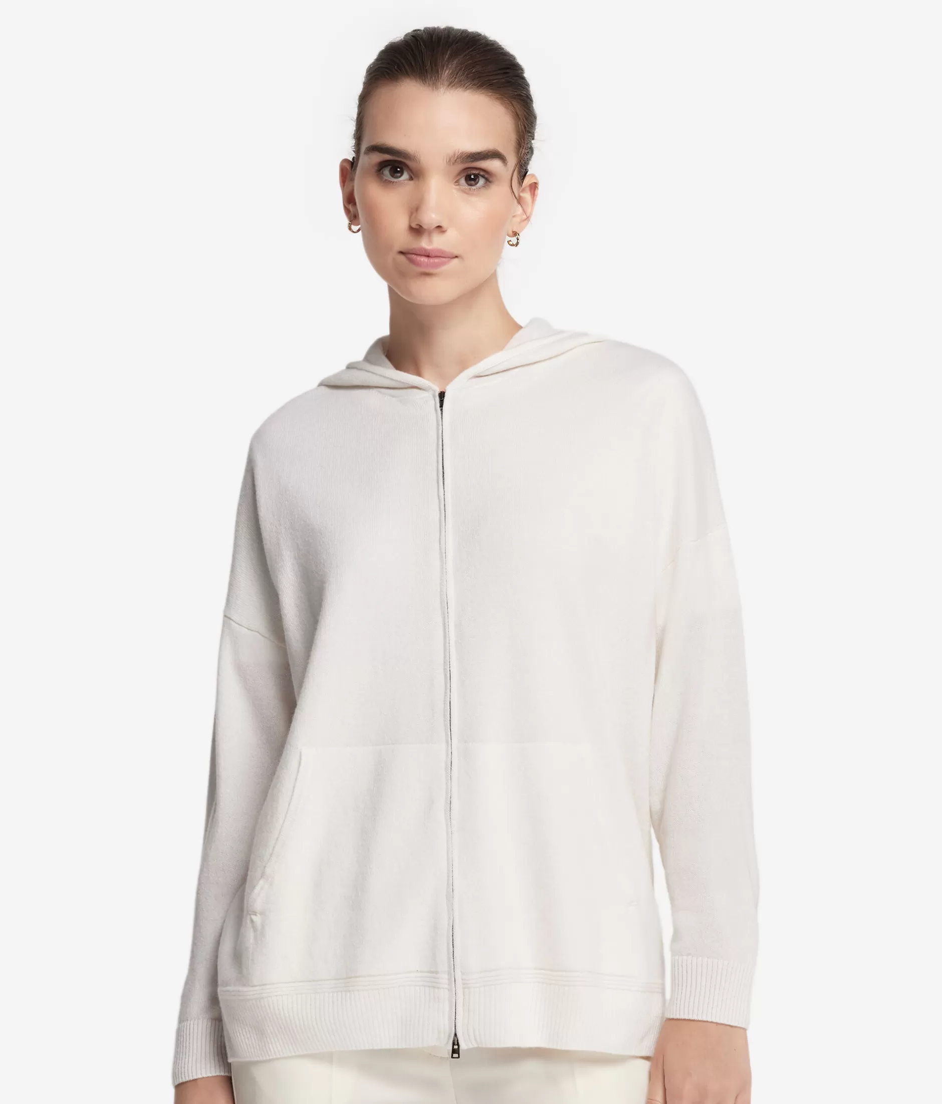 Sale Falconeri Ultrasoft Cashmere Hooded Sweatshirt white -8005 - bow