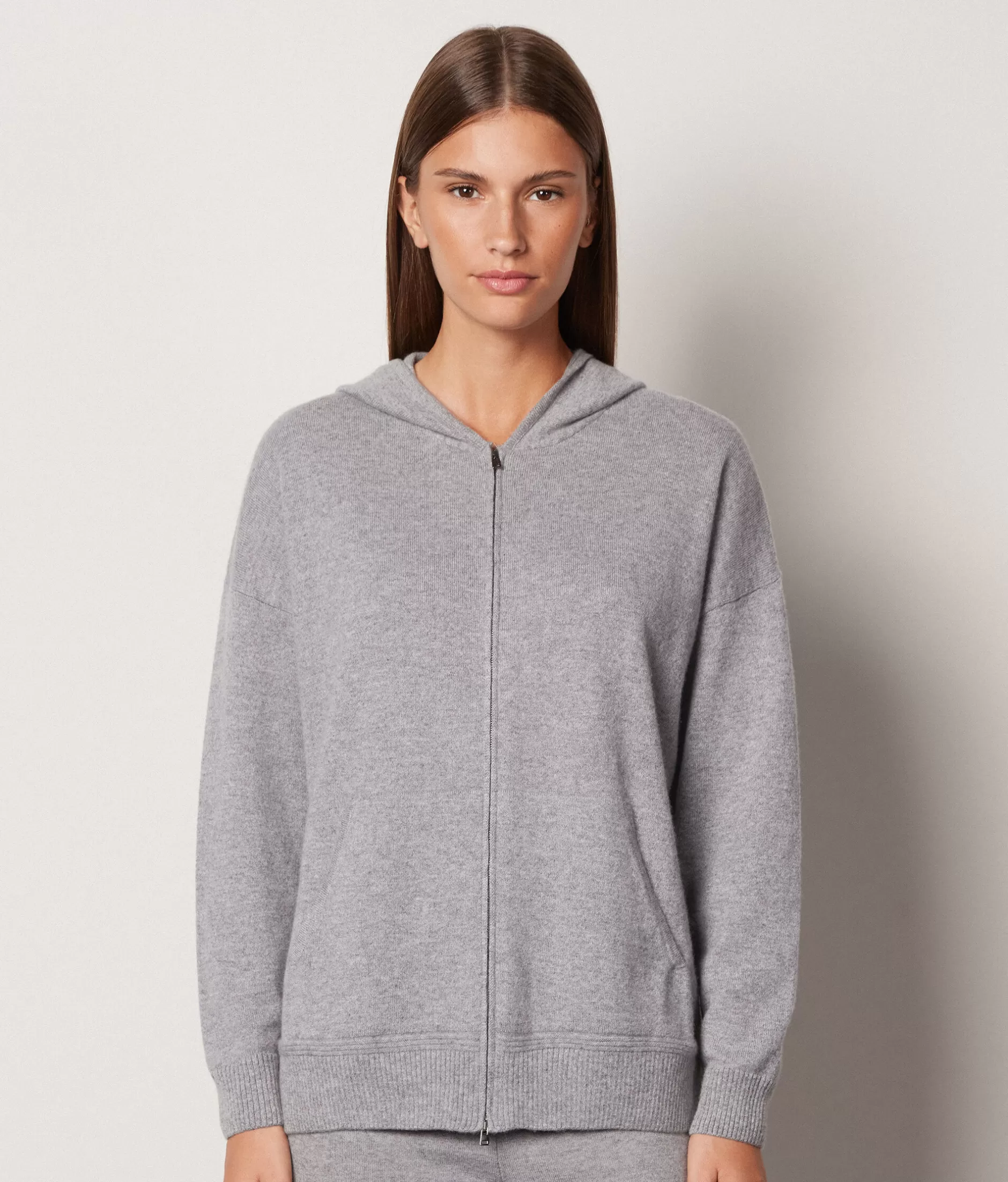 Online Falconeri Ultrasoft Cashmere Hooded Sweatshirt grey -8440 - pearl grey