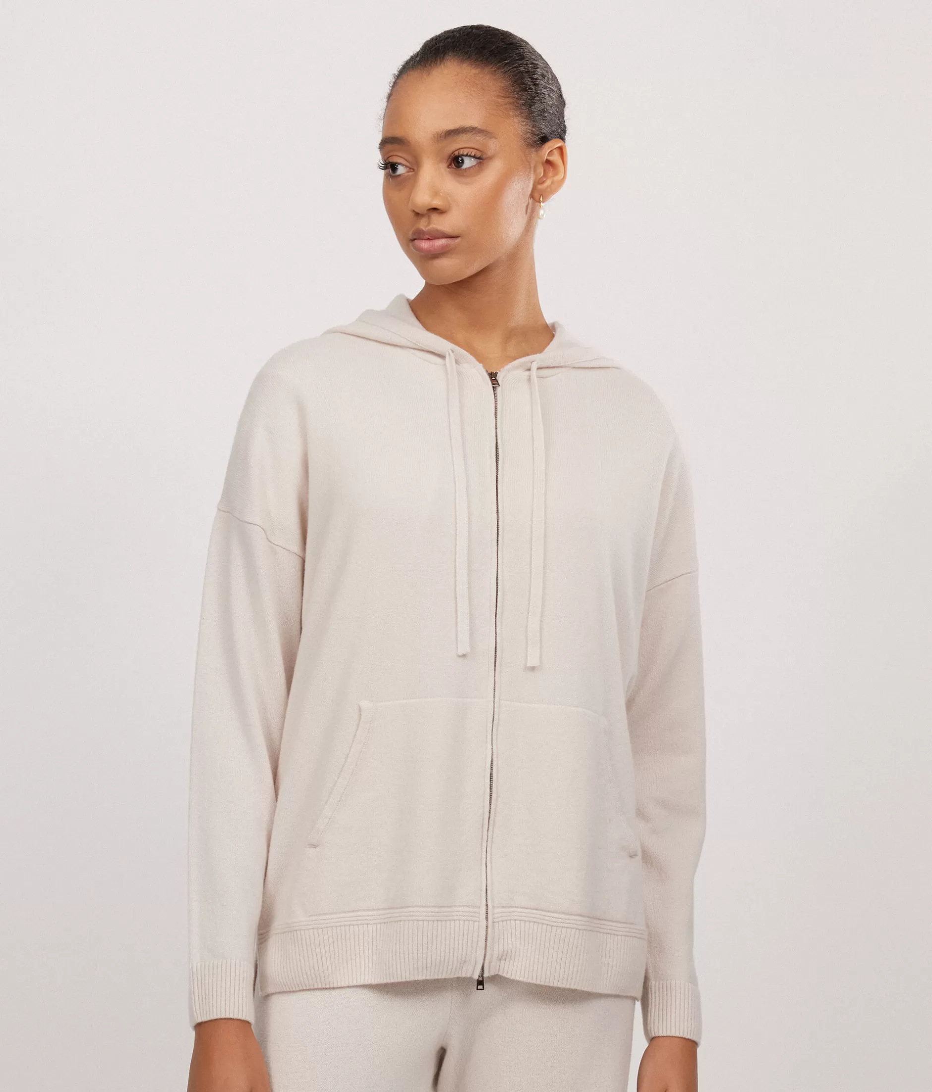 Flash Sale Falconeri Ultrasoft Cashmere Hooded Sweatshirt ivory -8644 - light alabaster