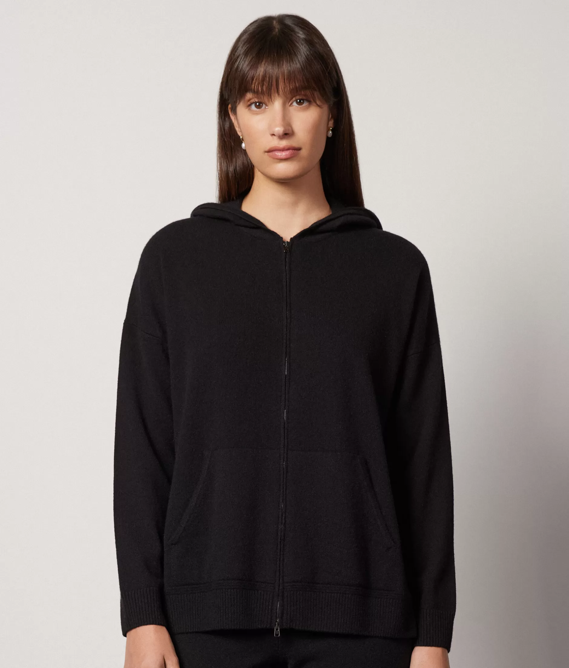 Discount Falconeri Ultrasoft Cashmere Hooded Sweatshirt black -9107 - black