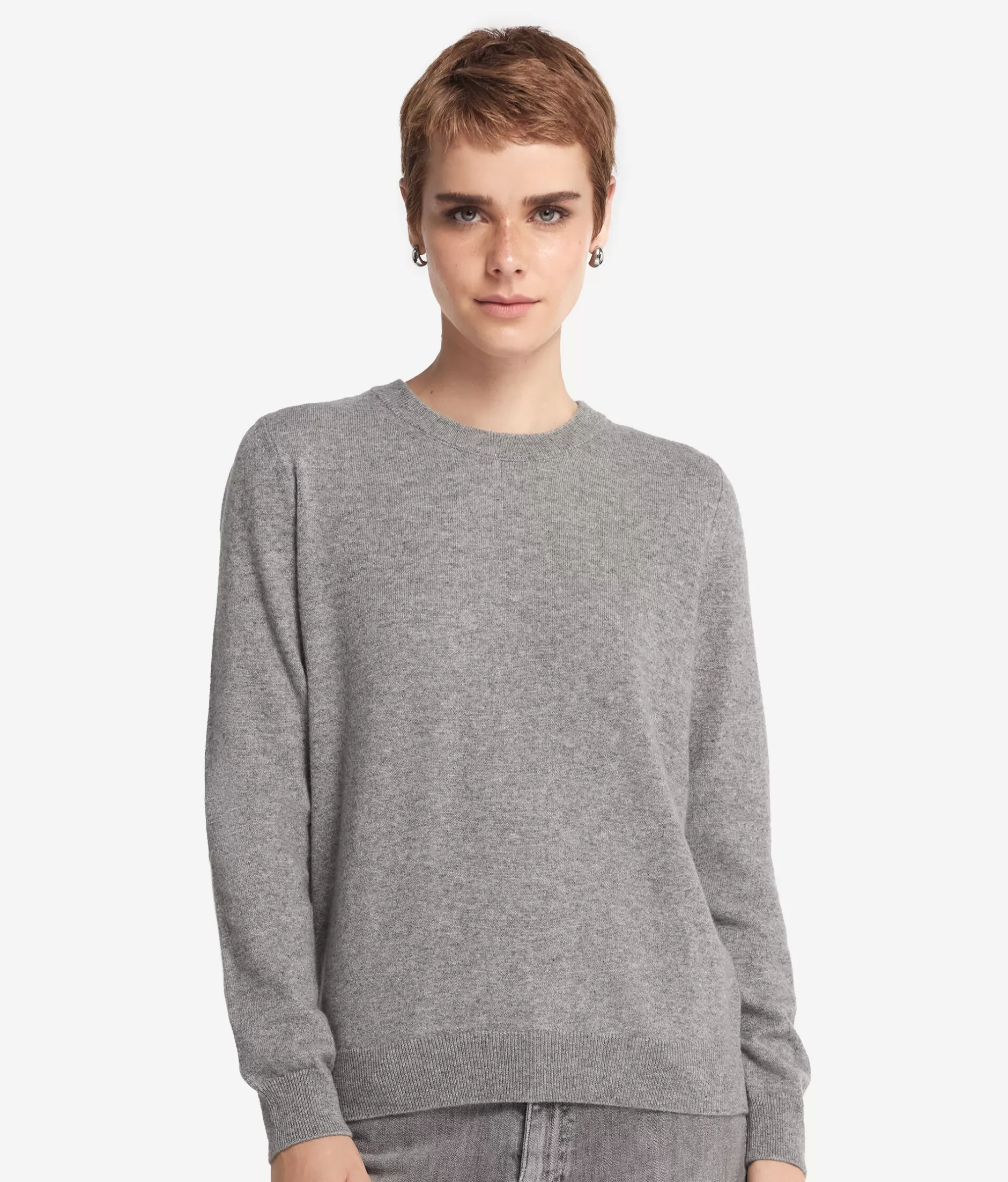 Cheap Falconeri Ultrasoft Cashmere Long Sleeved Crewneck Sweater grey -9077 - pearl grey