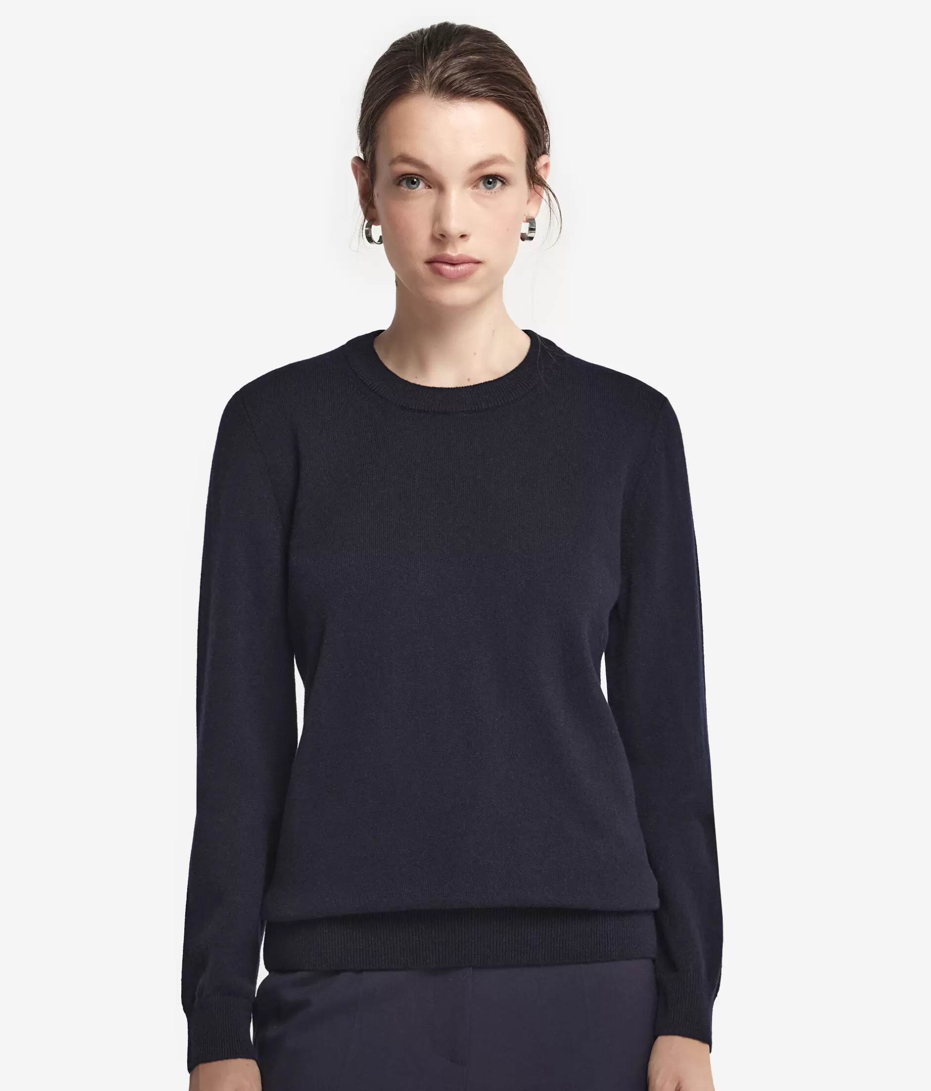 Flash Sale Falconeri Ultrasoft Cashmere Long Sleeved Crewneck Sweater blue -9400 - navy blue