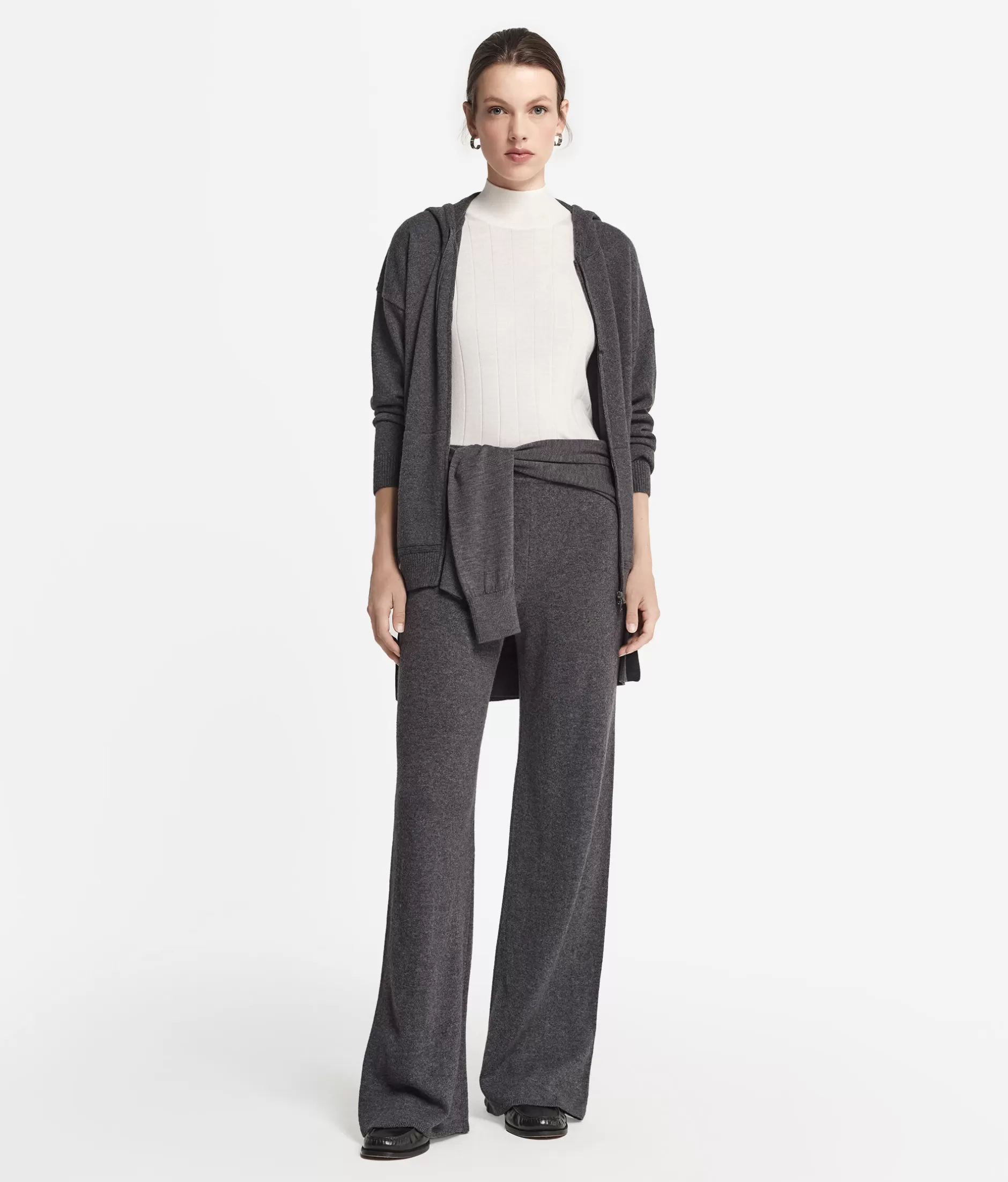 Best Falconeri Ultrasoft Cashmere Palazzo Pants dark grey -9070 - ash