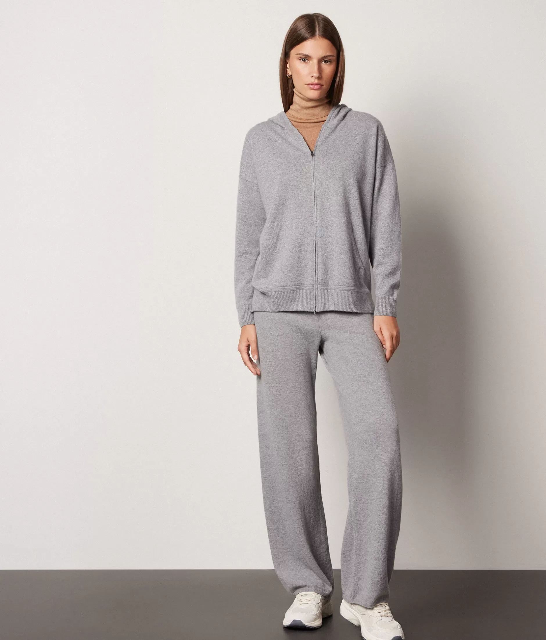 Best Falconeri Ultrasoft Cashmere Palazzo Pants grey -8440 - pearl grey