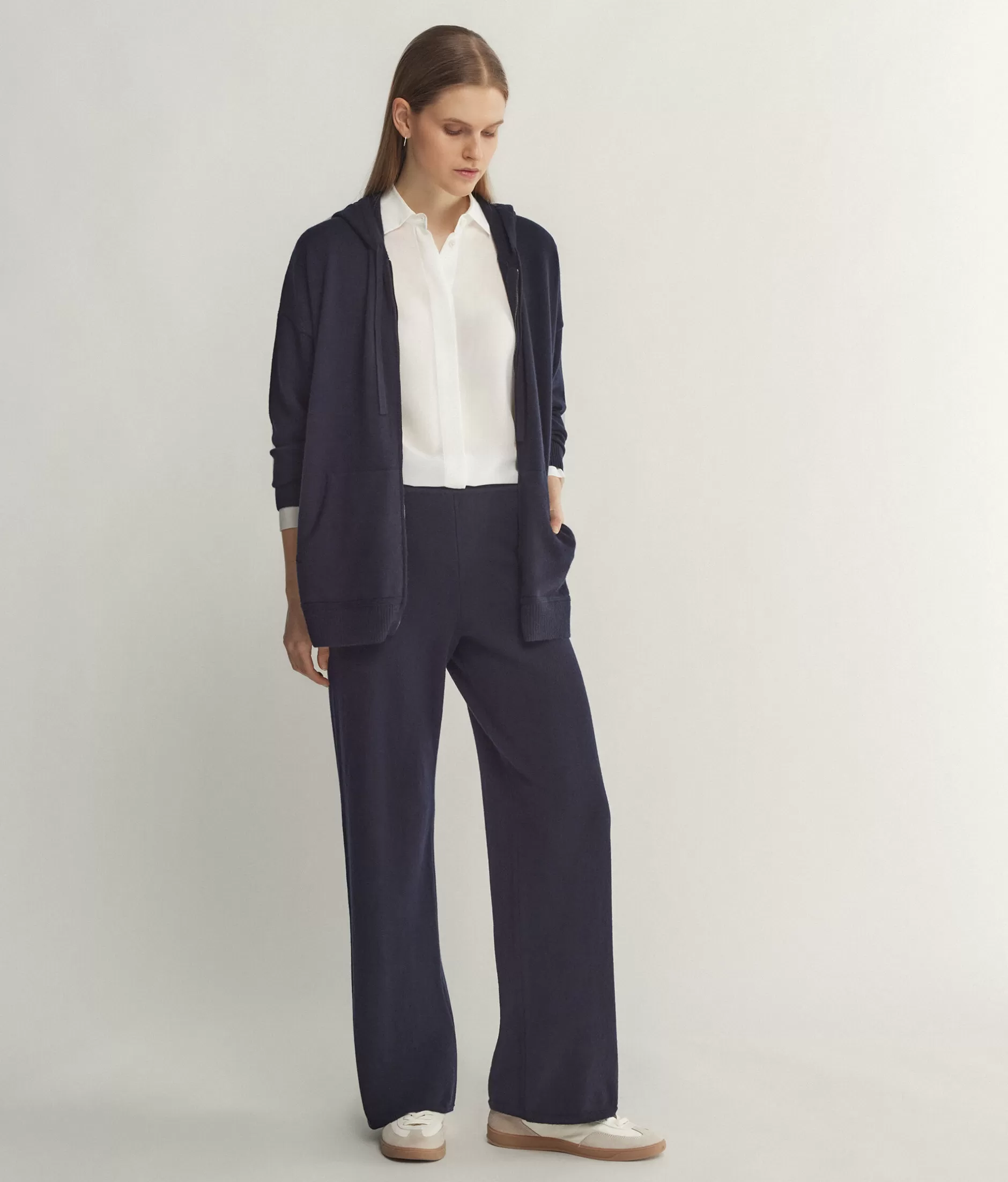 Best Sale Falconeri Ultrasoft Cashmere Palazzo Pants blue -9400 - navy blue