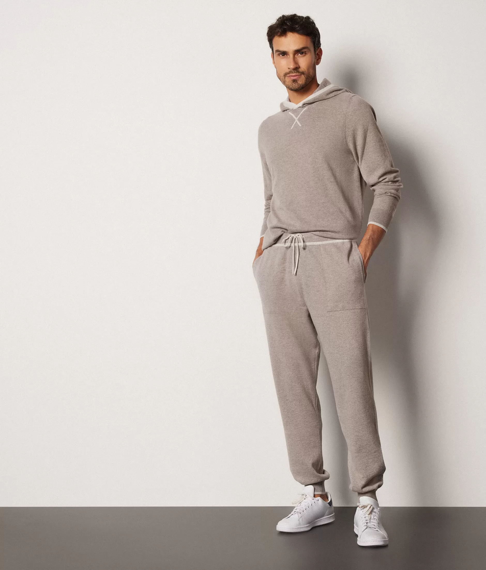 Shop Falconeri Ultrasoft Cashmere Pants grey -8444 - ice melange