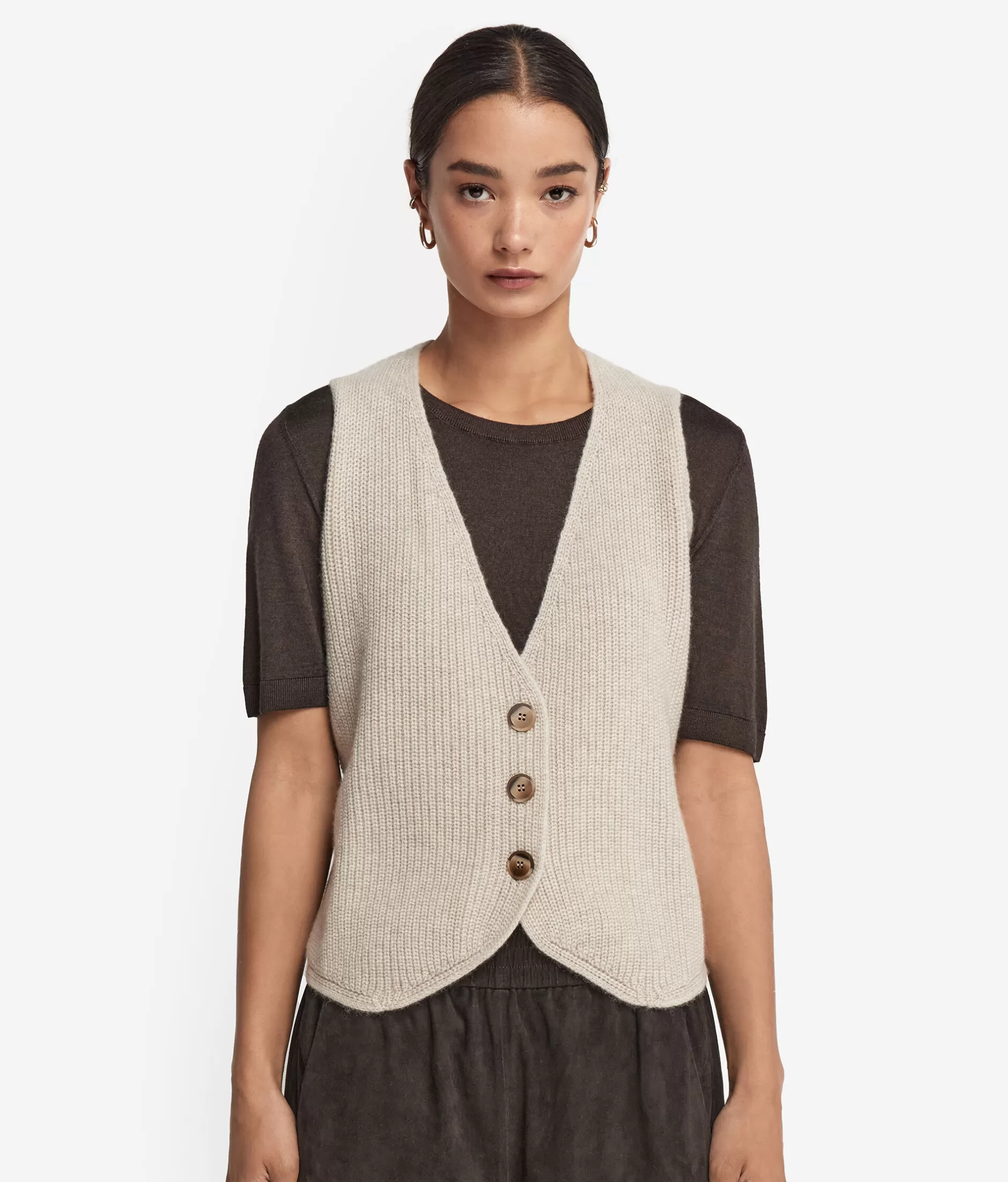 Best Sale Falconeri Ultrasoft Cashmere Sleeveless Vest With Buttons natural -8176 - stone