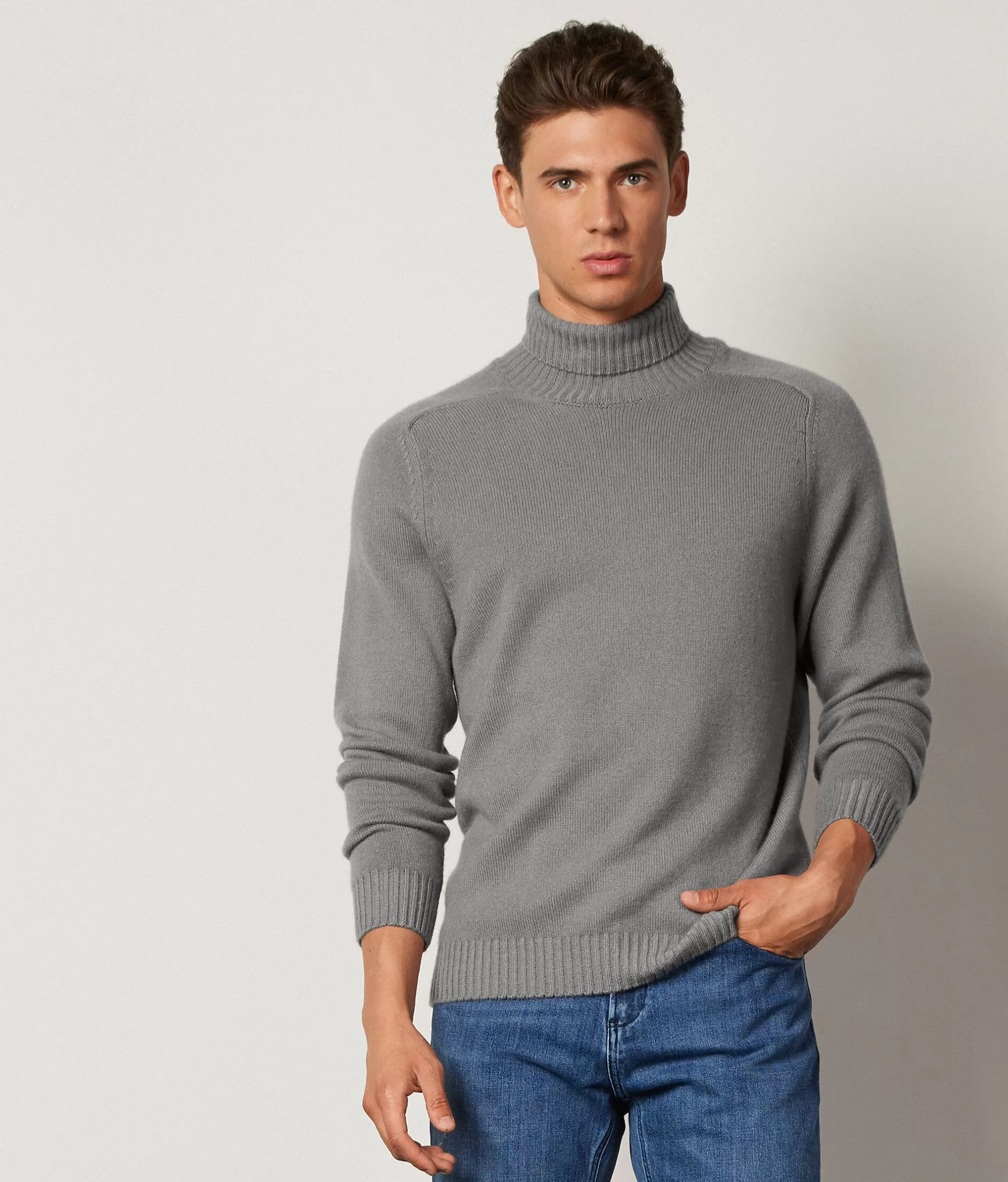 Cheap Falconeri Ultrasoft Cashmere Turtleneck grey -8828 - garment-dyed ash