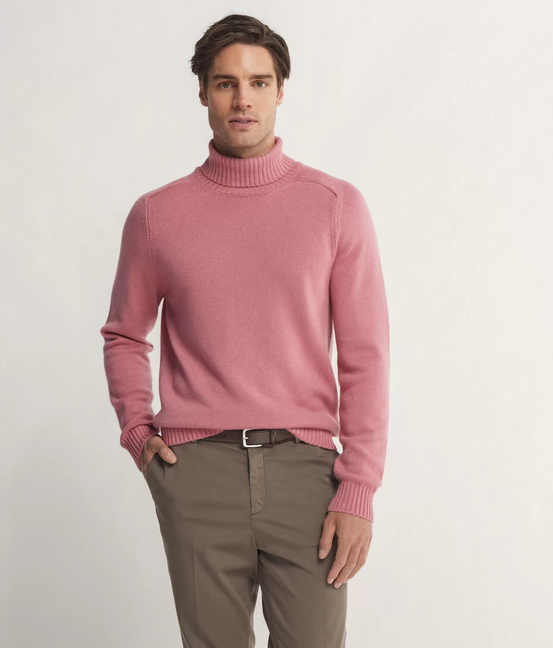 Flash Sale Falconeri Ultrasoft Cashmere Turtleneck pale pink -8952 - garment-dyed antique rose