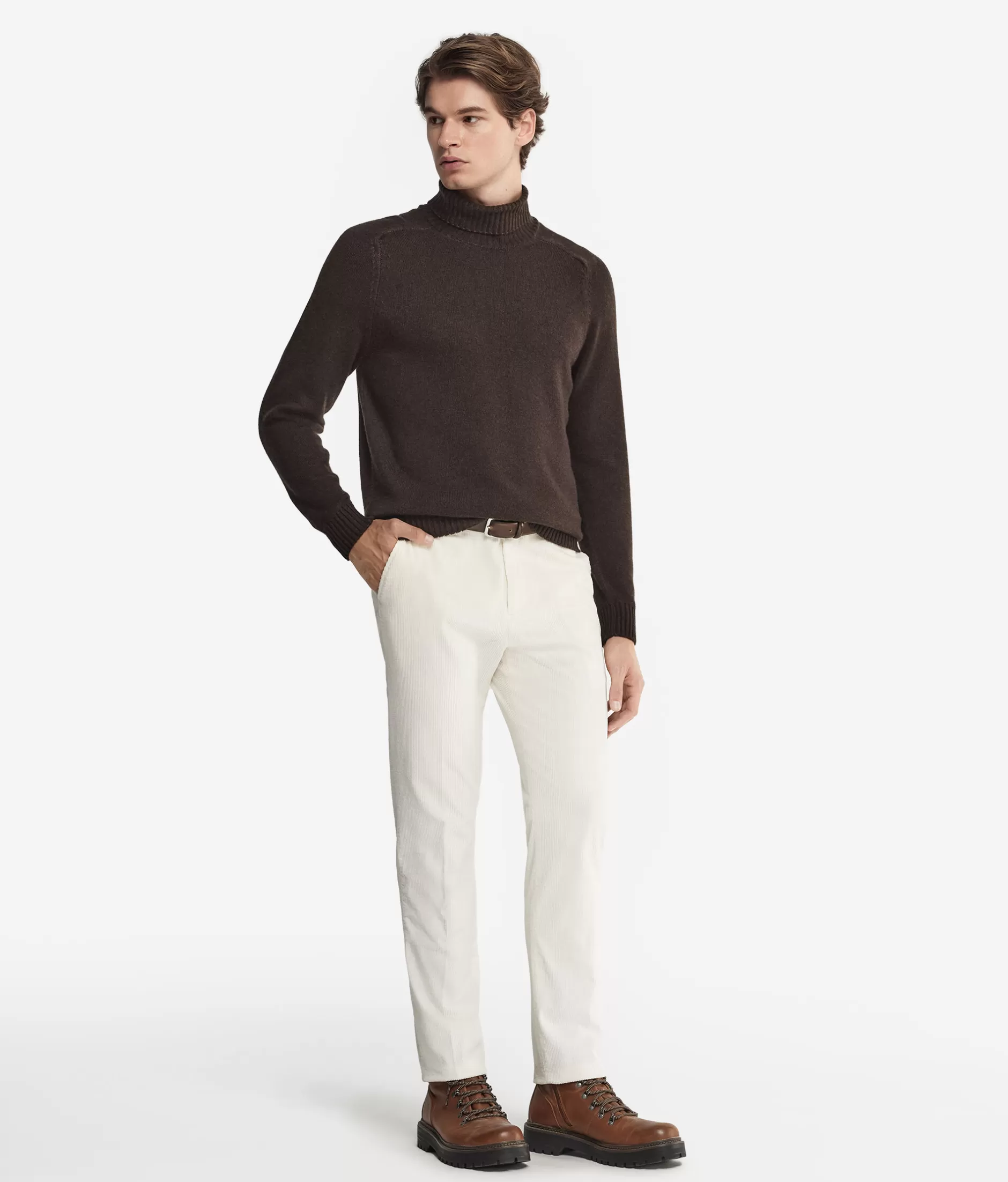 Best Falconeri Ultrasoft Cashmere Turtleneck brown -9064 - garment-dyed chocolate