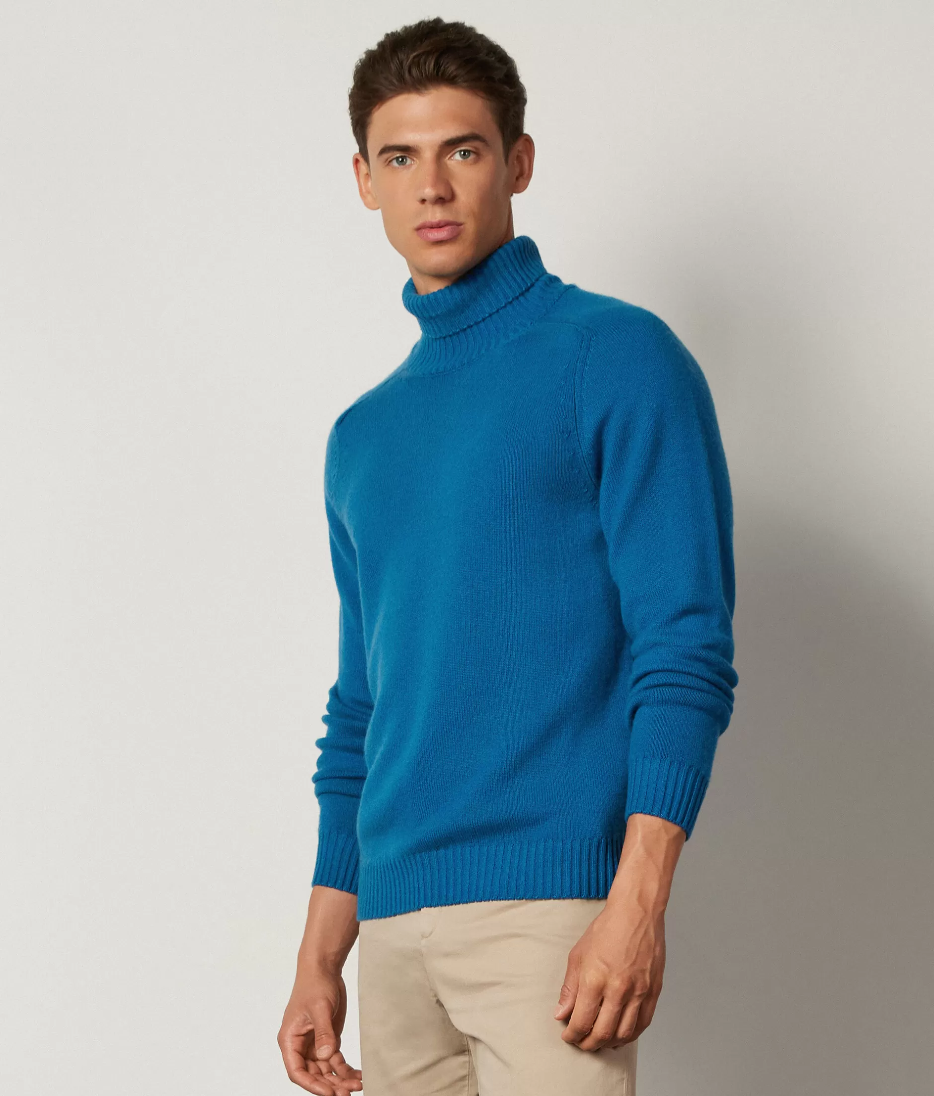 Clearance Falconeri Ultrasoft Cashmere Turtleneck blue -8947 - garment-dyed gentian