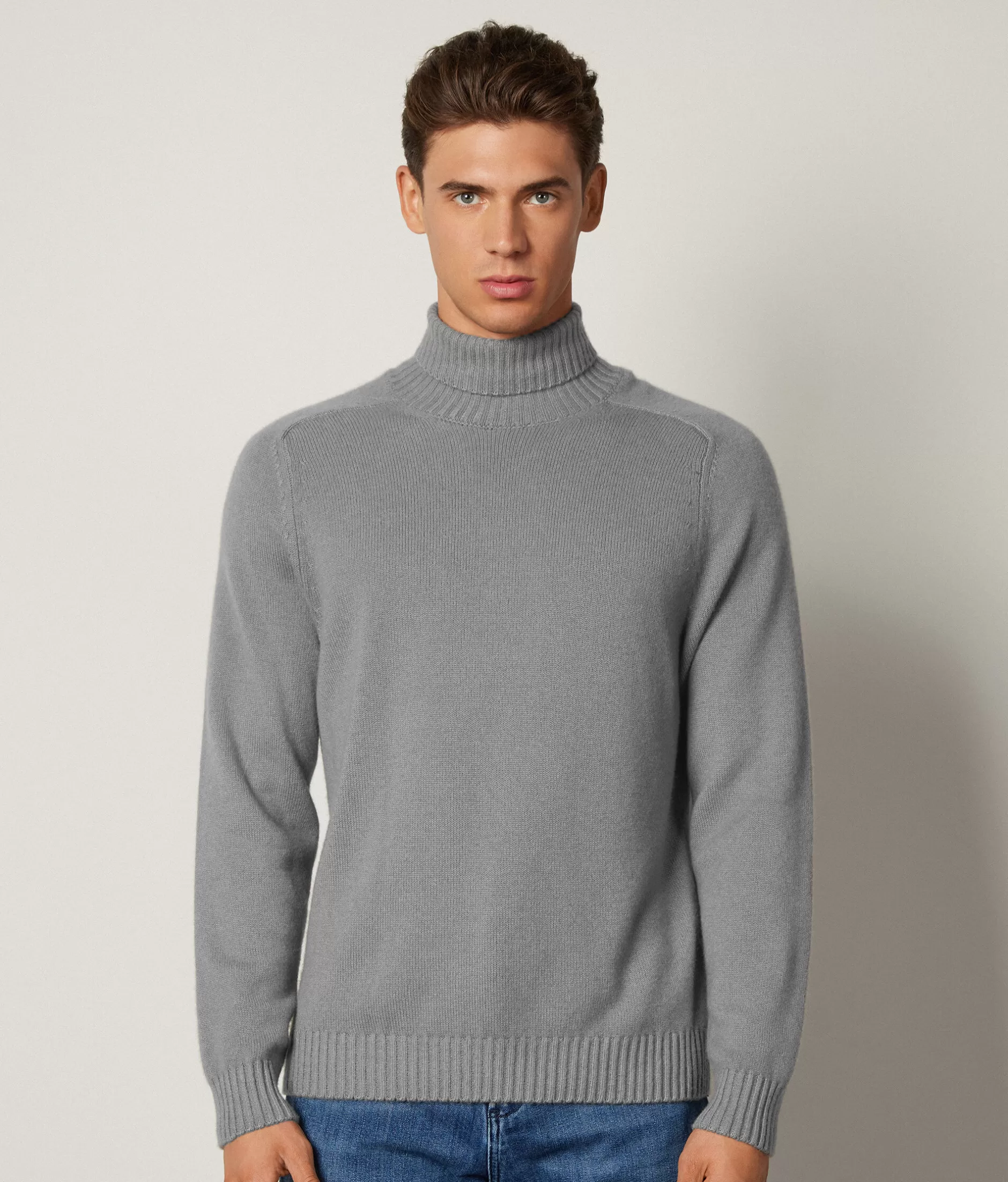 Cheap Falconeri Ultrasoft Cashmere Turtleneck grey -8828 - garment-dyed ash