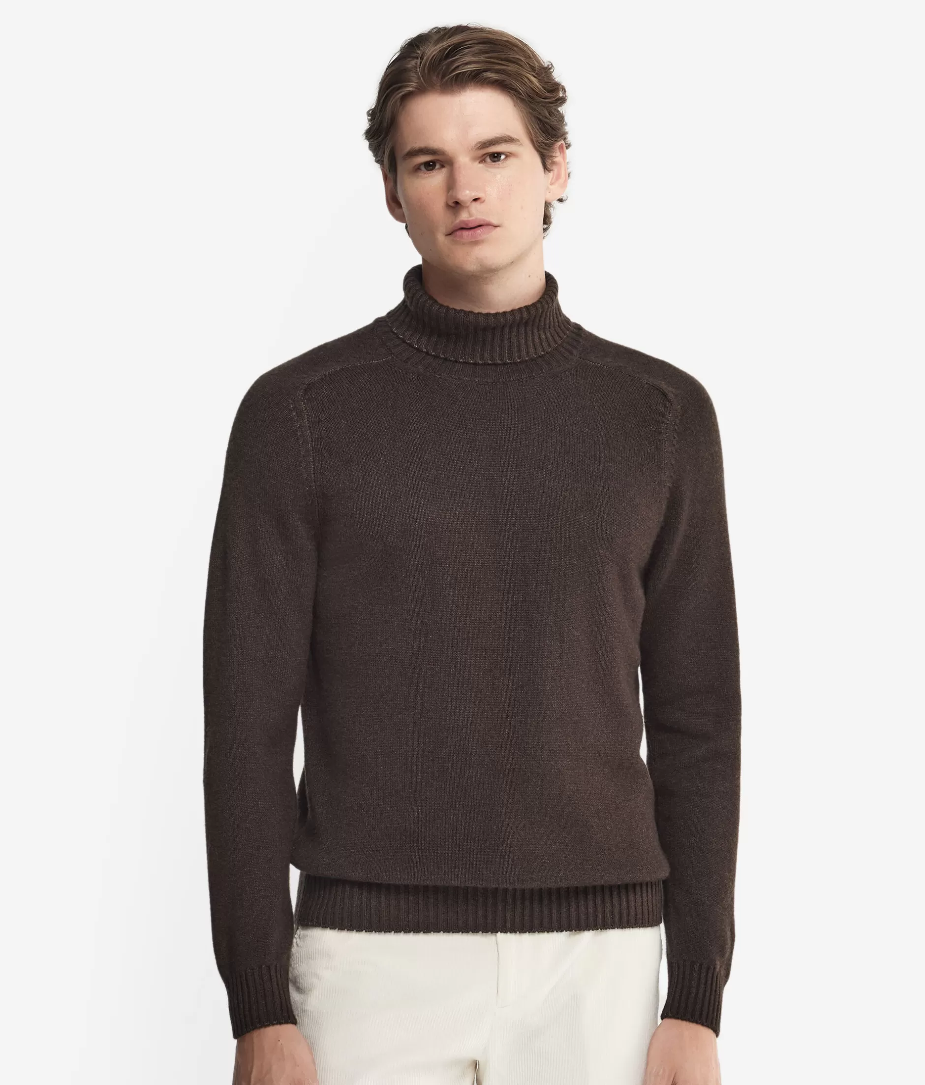 Best Falconeri Ultrasoft Cashmere Turtleneck brown -9064 - garment-dyed chocolate