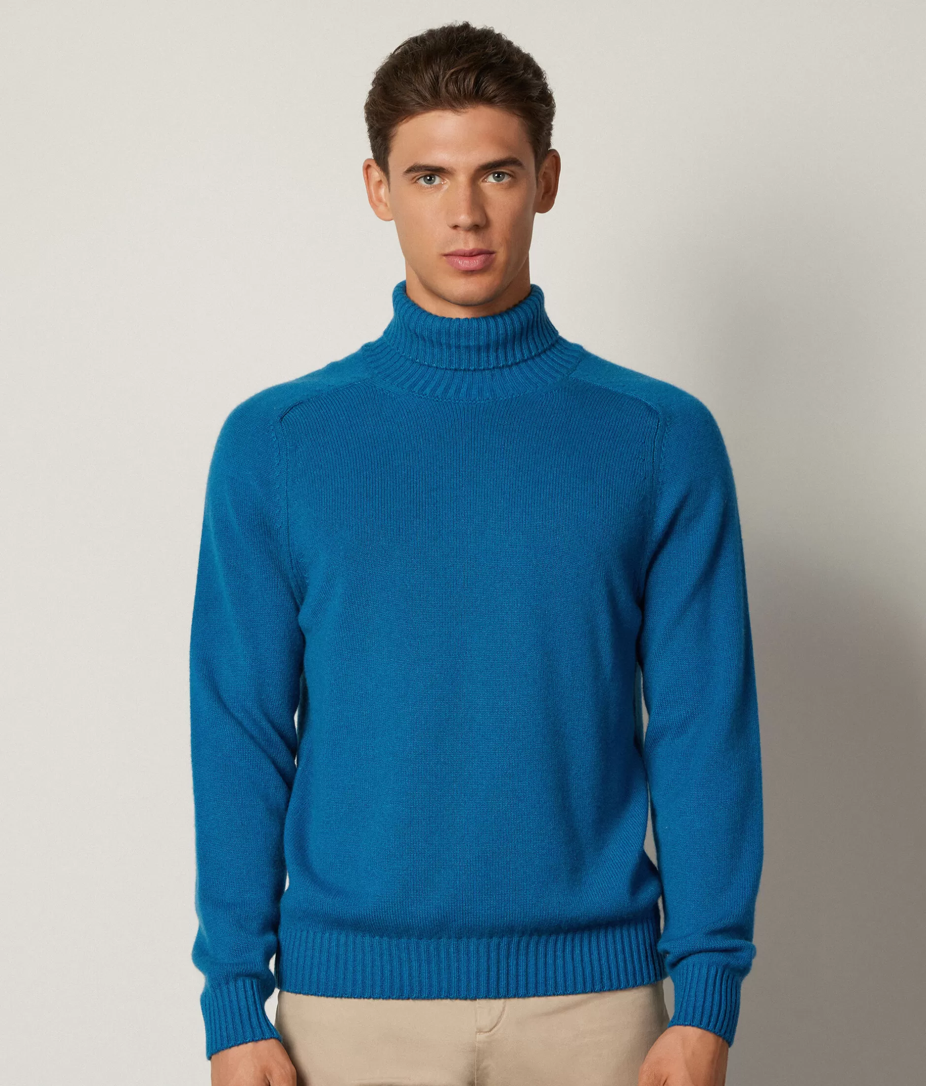 Clearance Falconeri Ultrasoft Cashmere Turtleneck blue -8947 - garment-dyed gentian