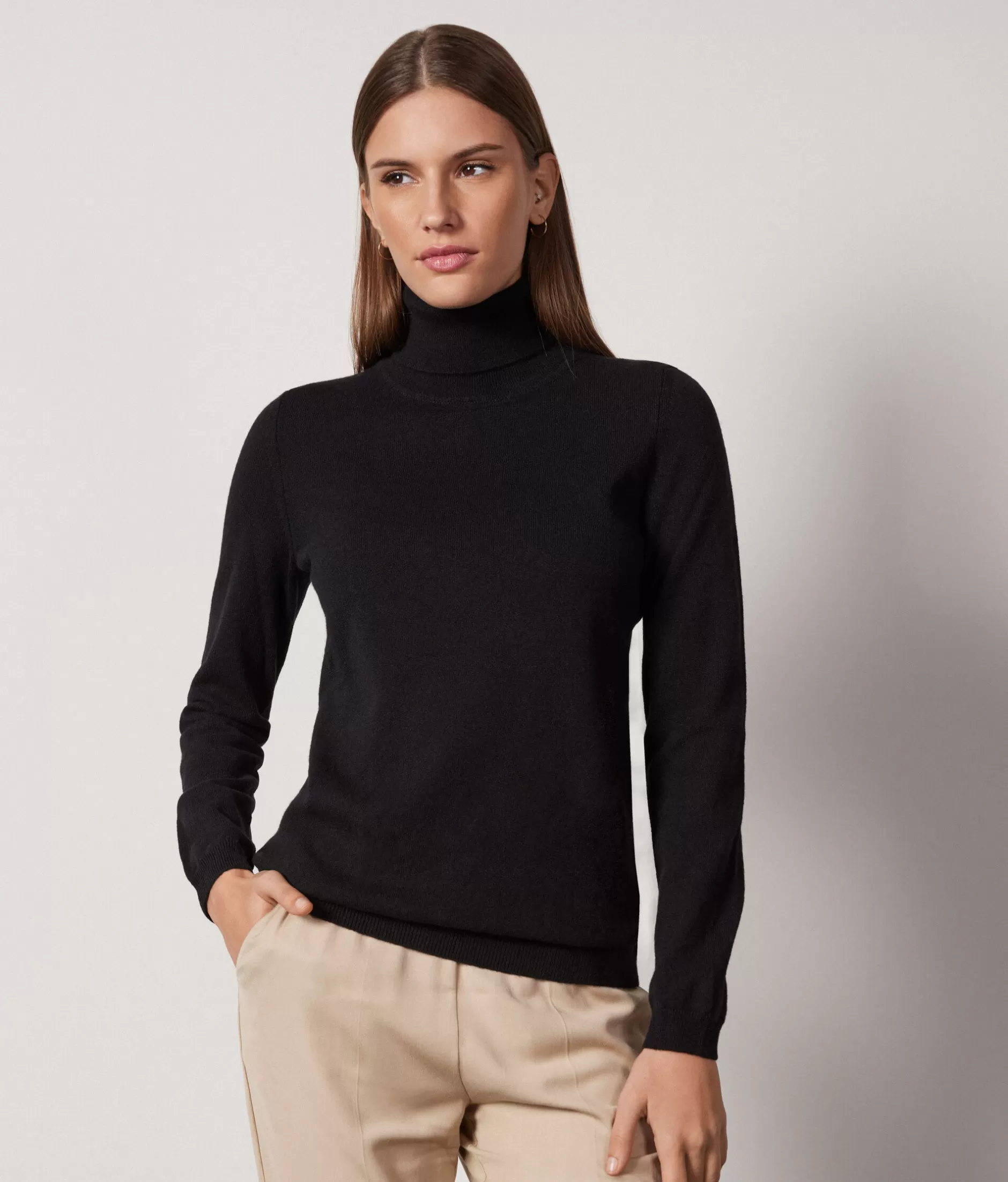 Fashion Falconeri Ultrasoft Cashmere Turtleneck Sweater black -9107 - black