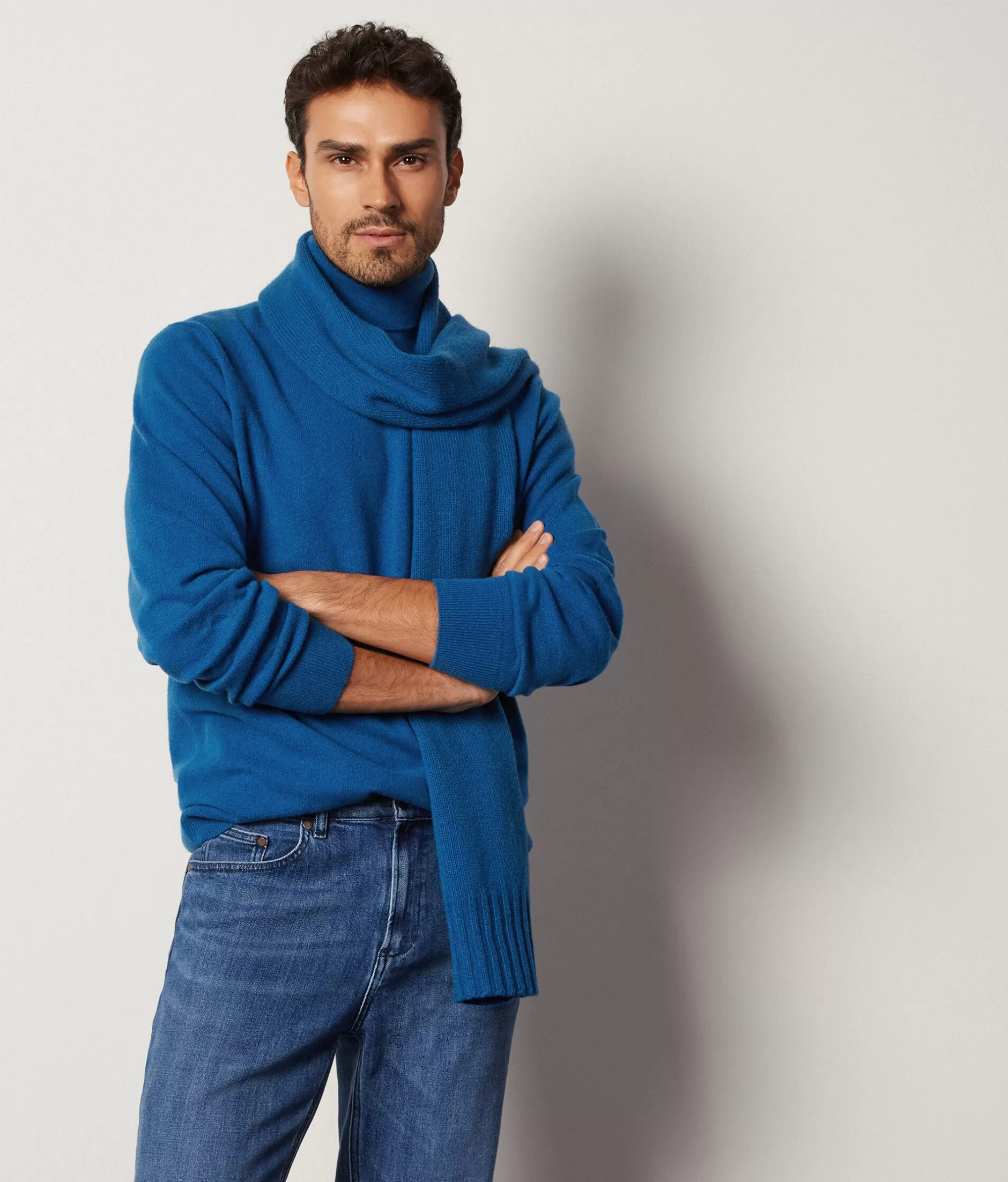 Store Falconeri Ultrasoft Cashmere Turtleneck Sweater blue -8946 - gentian