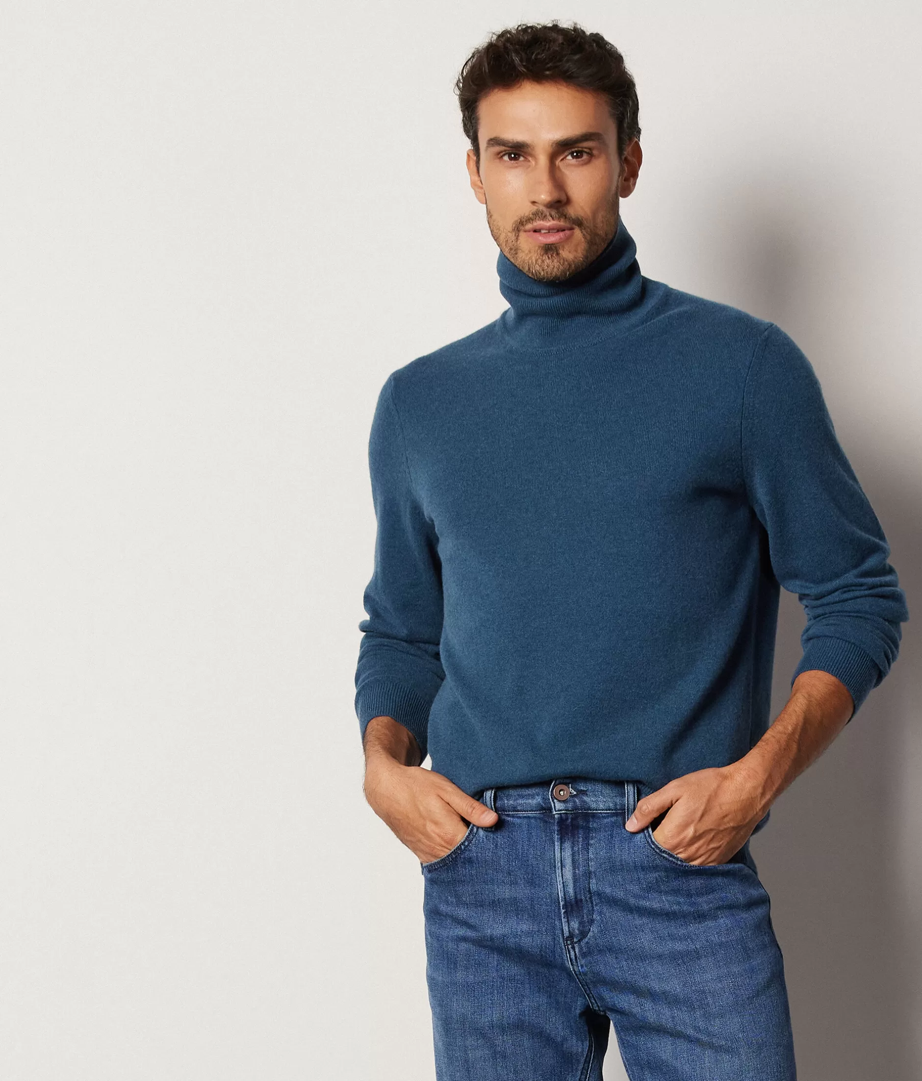 Clearance Falconeri Ultrasoft Cashmere Turtleneck Sweater blue -8948 - blue cloud