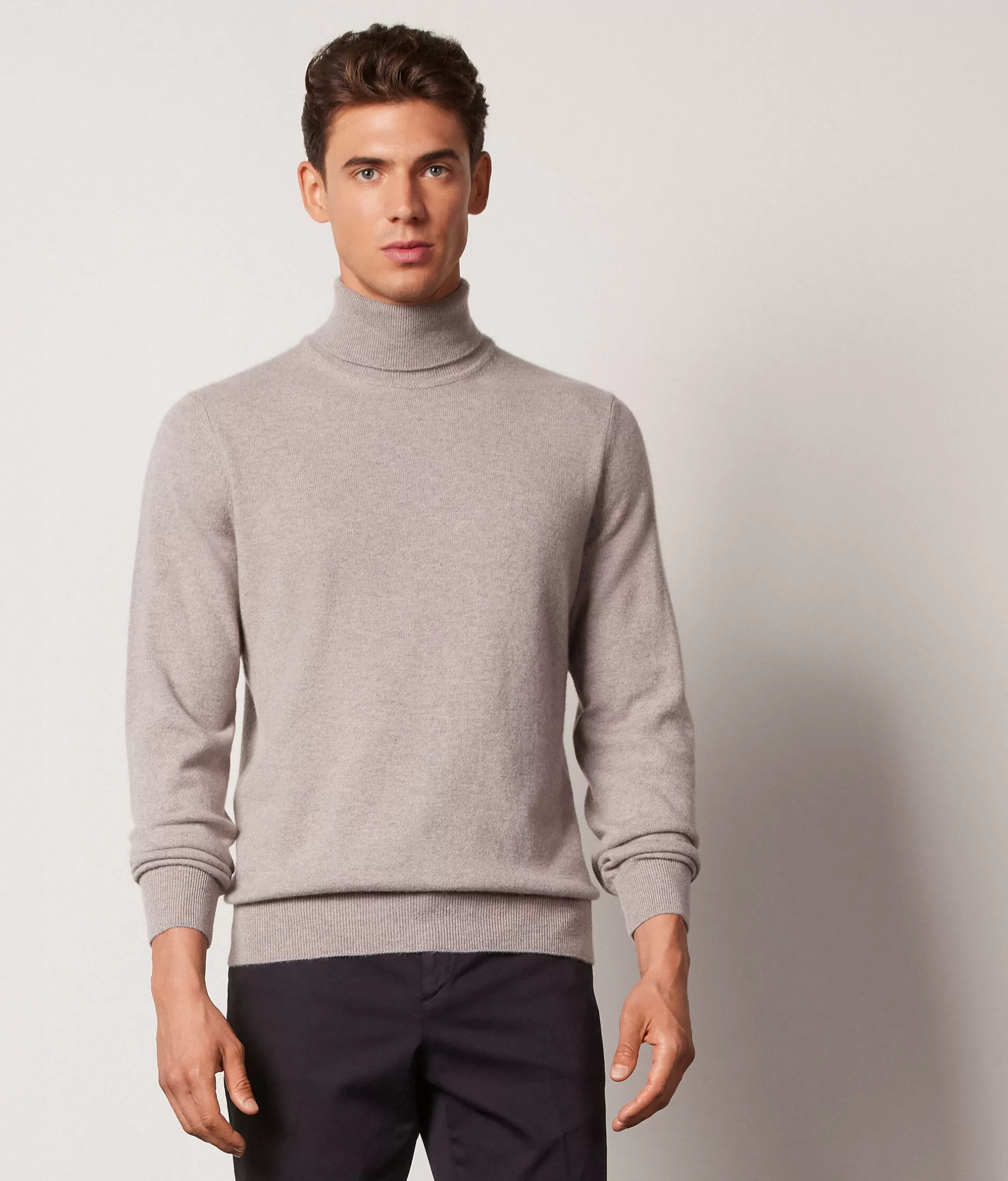 Outlet Falconeri Ultrasoft Cashmere Turtleneck Sweater grey -8444 - ice melange