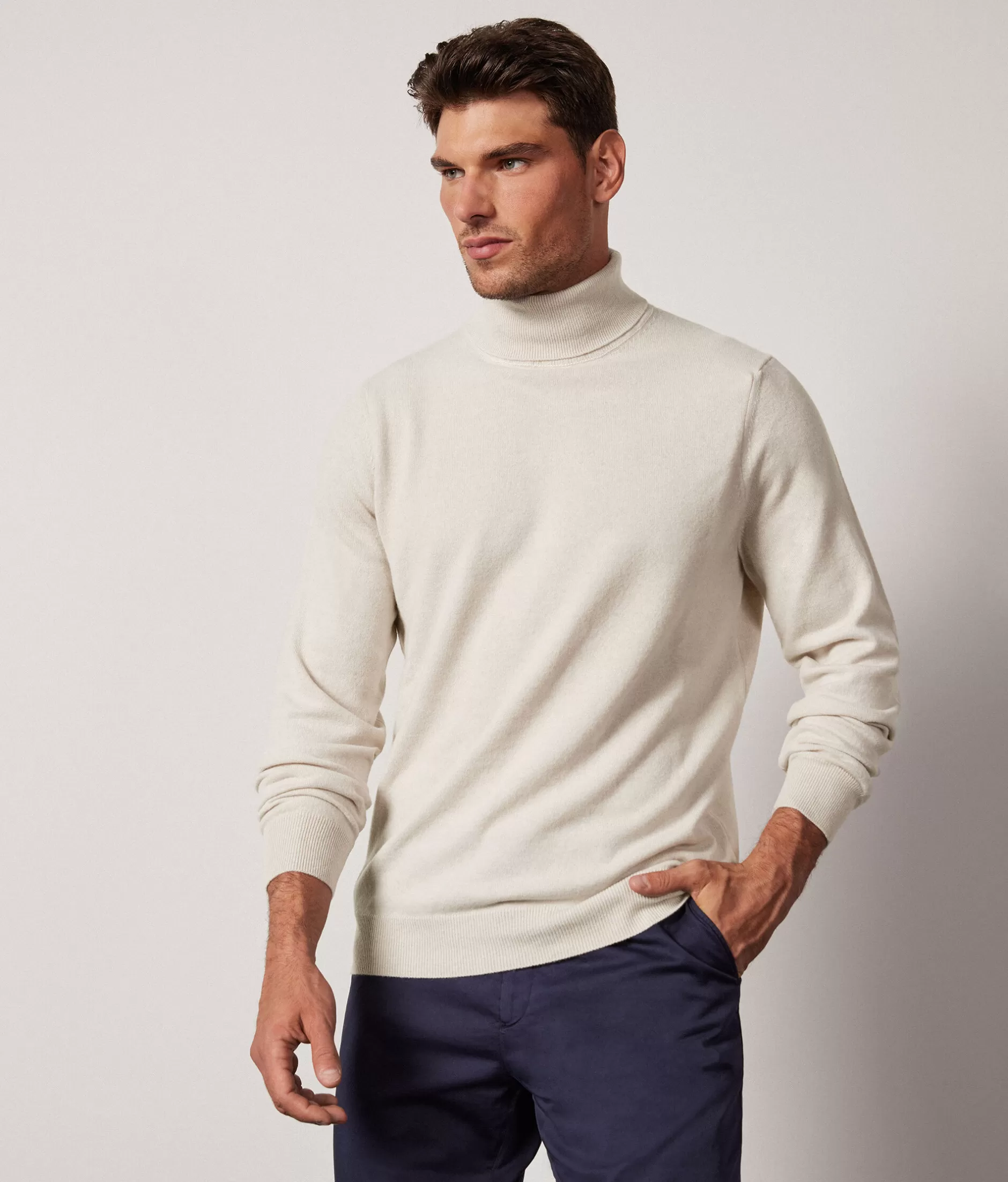 Fashion Falconeri Ultrasoft Cashmere Turtleneck Sweater white -8356 - alabaster beige