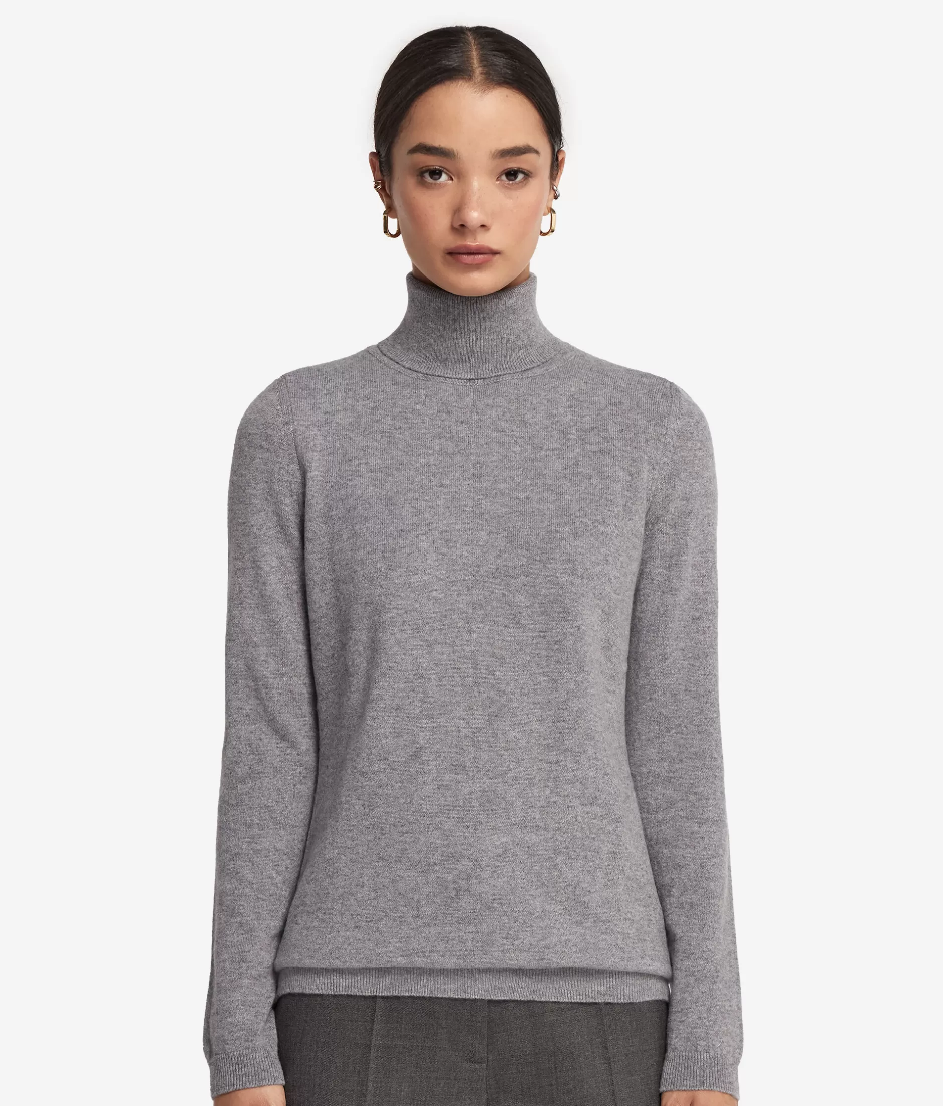 Store Falconeri Ultrasoft Cashmere Turtleneck Sweater grey -9077 - pearl grey