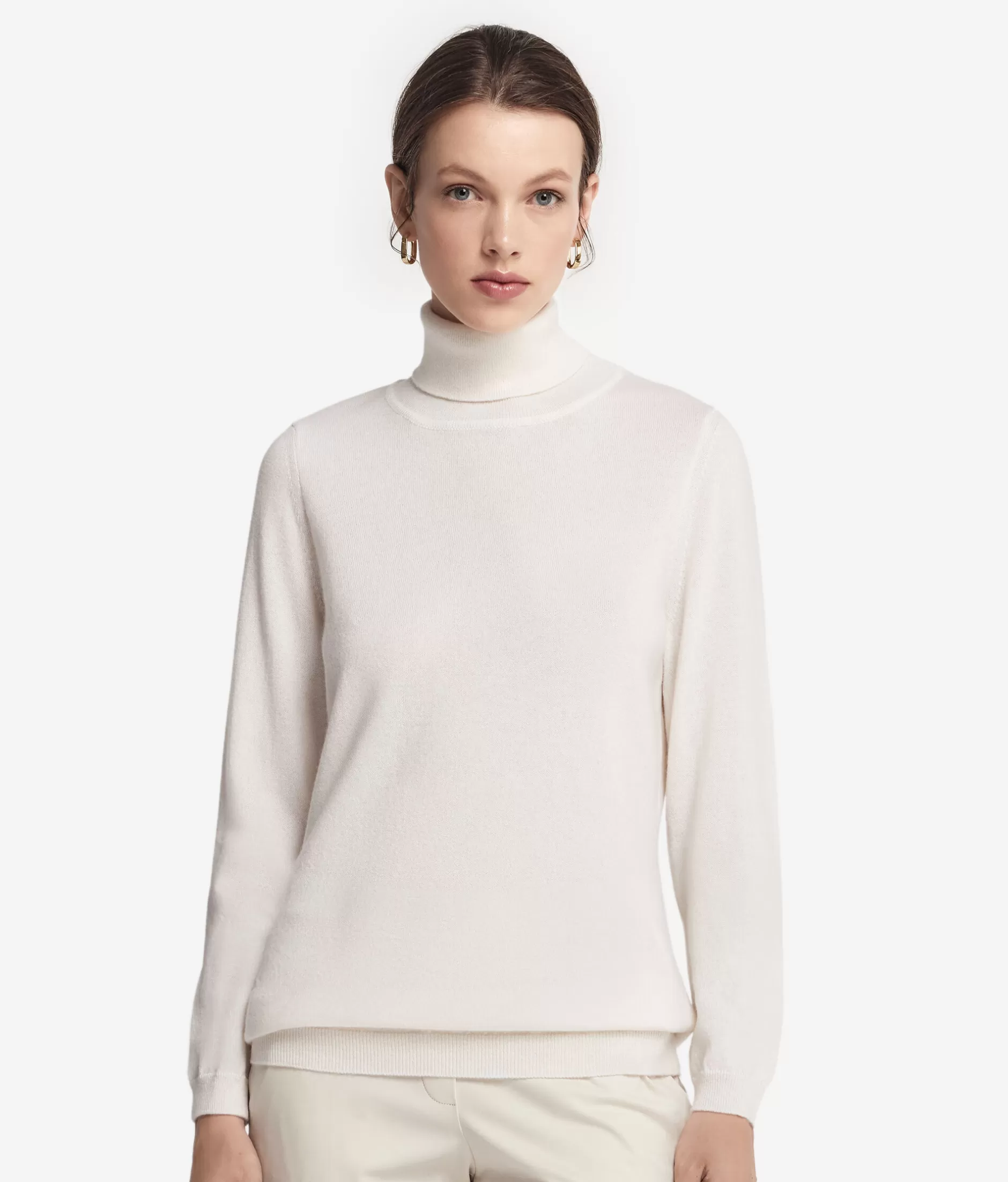 Outlet Falconeri Ultrasoft Cashmere Turtleneck Sweater white -8005 - bow