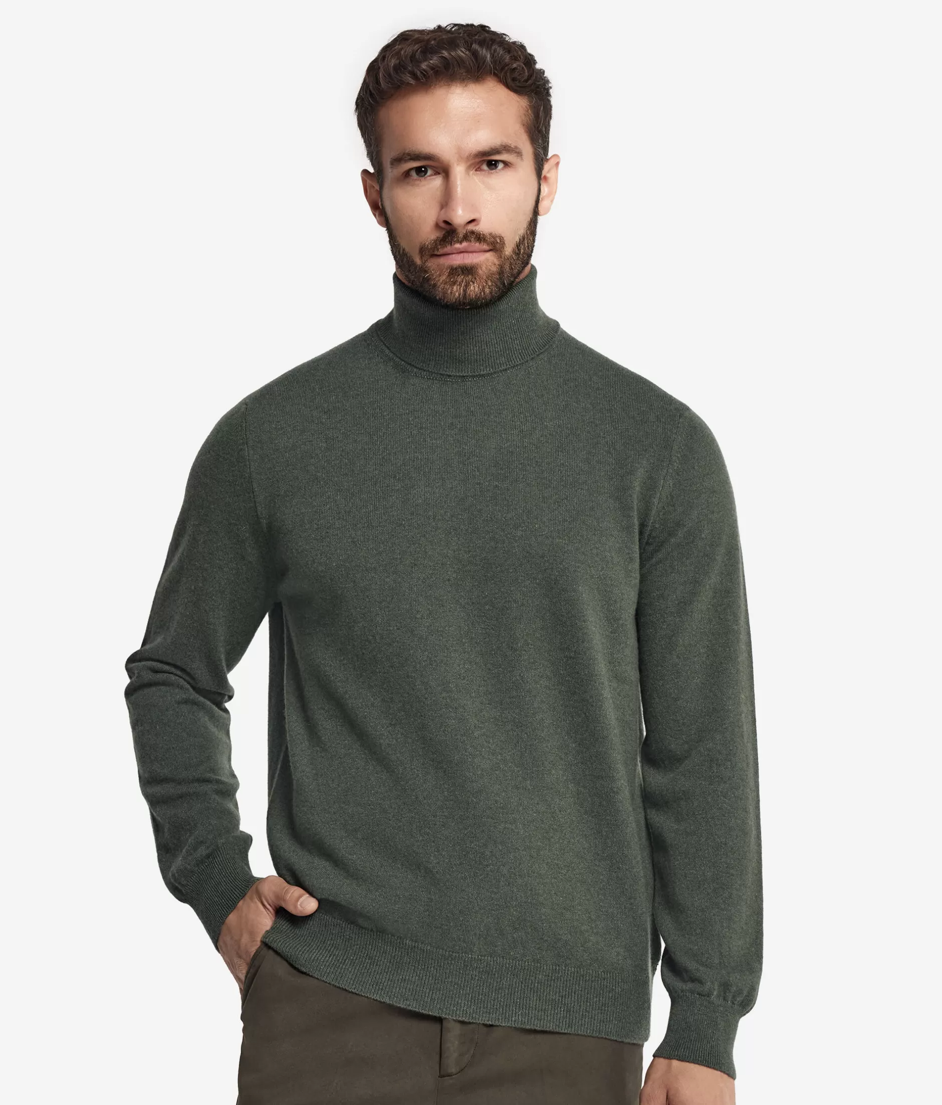 Fashion Falconeri Ultrasoft Cashmere Turtleneck Sweater dark green -9071 - fern