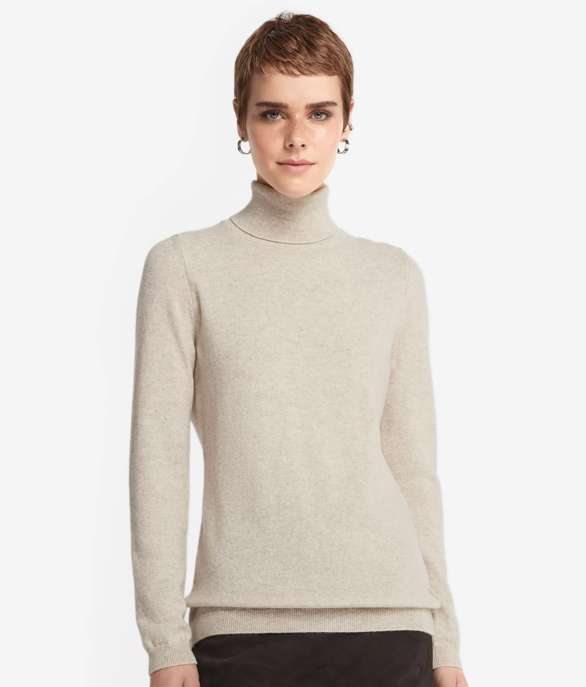 Fashion Falconeri Ultrasoft Cashmere Turtleneck Sweater natural -8176 - stone