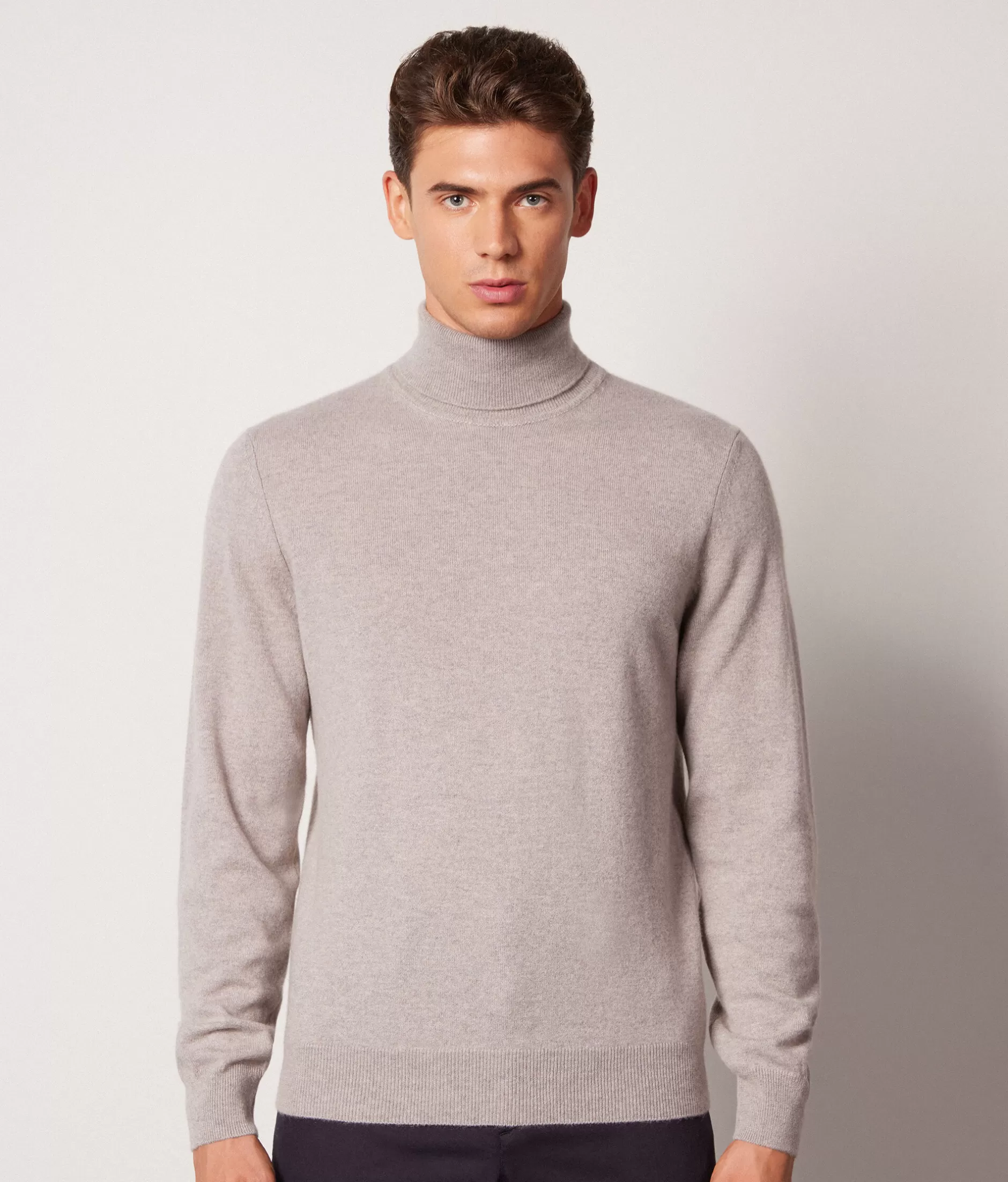 Outlet Falconeri Ultrasoft Cashmere Turtleneck Sweater grey -8444 - ice melange