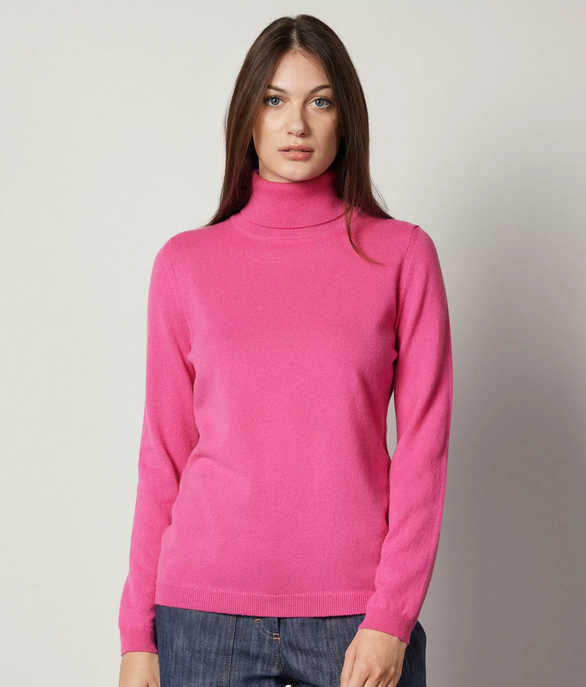 Clearance Falconeri Ultrasoft Cashmere Turtleneck Sweater pink -8921 - pink delight