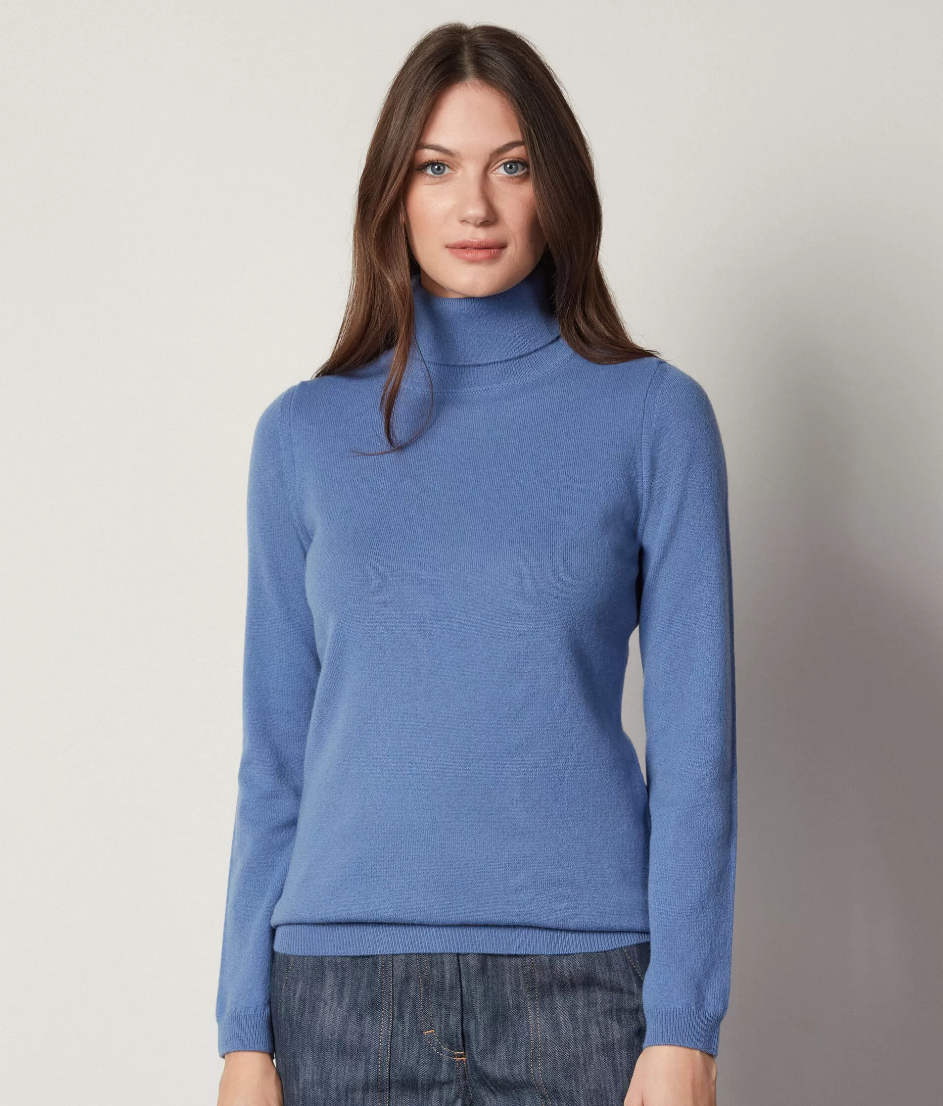 Cheap Falconeri Ultrasoft Cashmere Turtleneck Sweater light blue -8923 - horizon blue