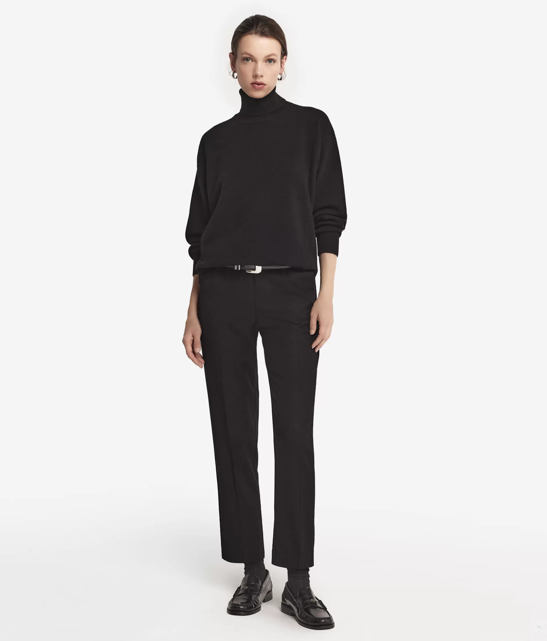 Fashion Falconeri Ultrasoft Cashmere Turtleneck Sweater With Slits black -9107 - black