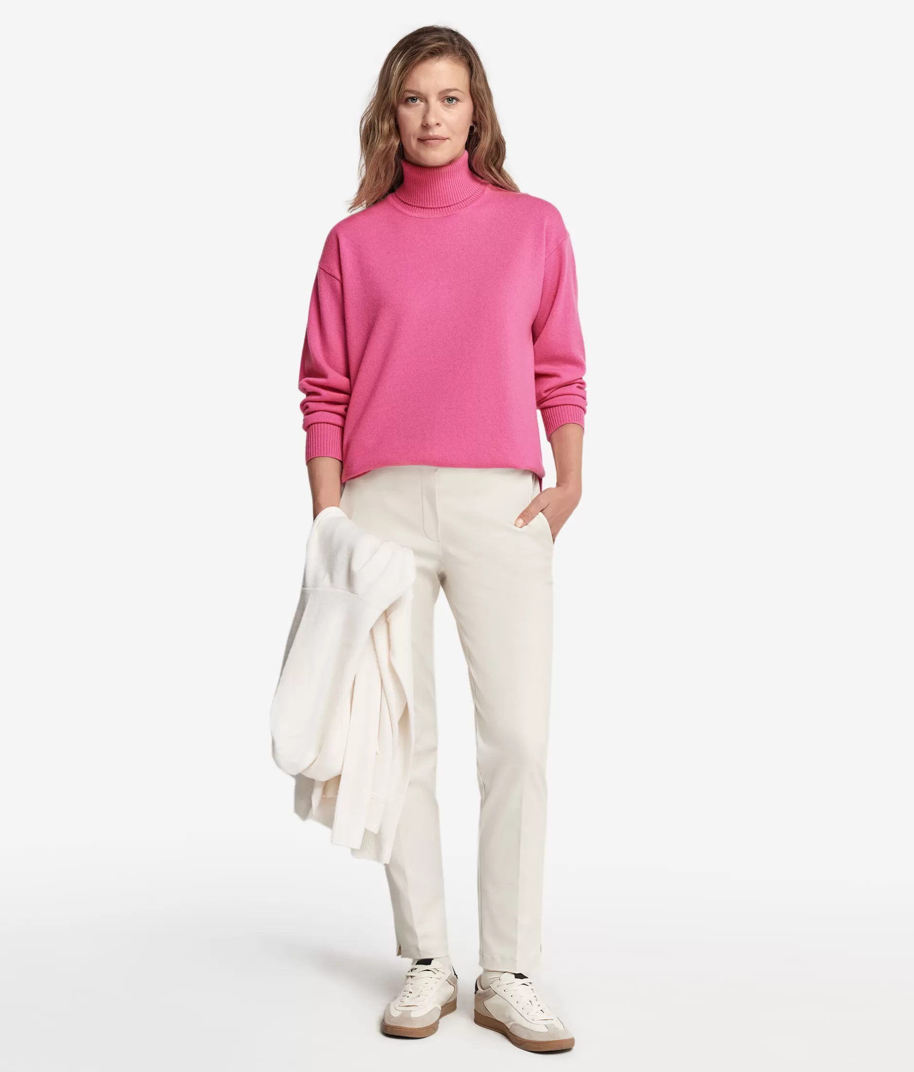 Fashion Falconeri Ultrasoft Cashmere Turtleneck Sweater With Slits pink -8921 - pink delight