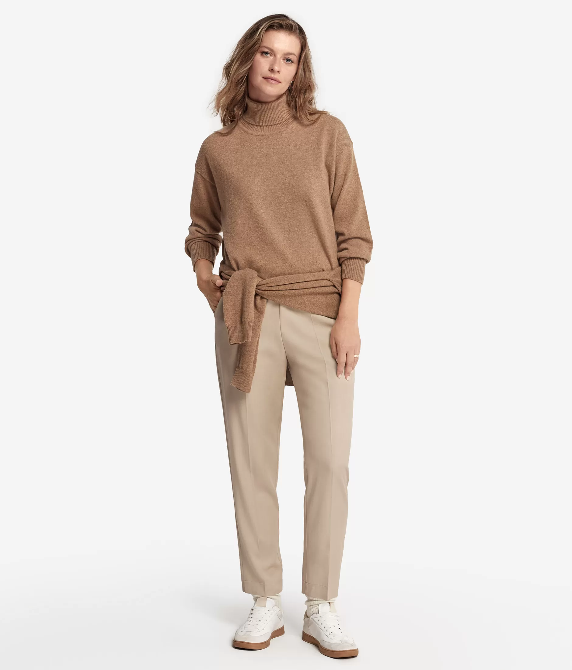 Clearance Falconeri Ultrasoft Cashmere Turtleneck Sweater With Slits natural -8685 - rum