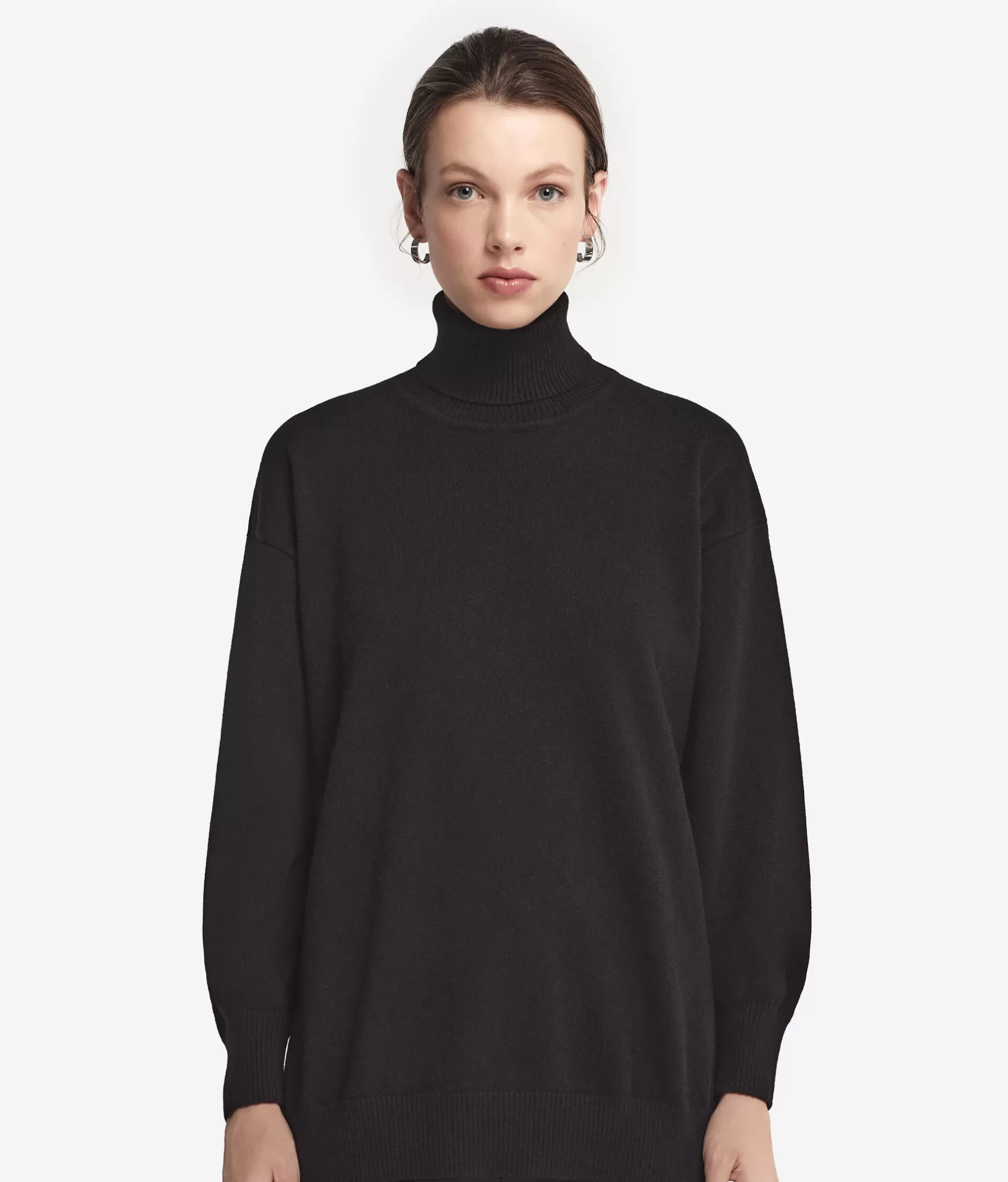 Fashion Falconeri Ultrasoft Cashmere Turtleneck Sweater With Slits black -9107 - black