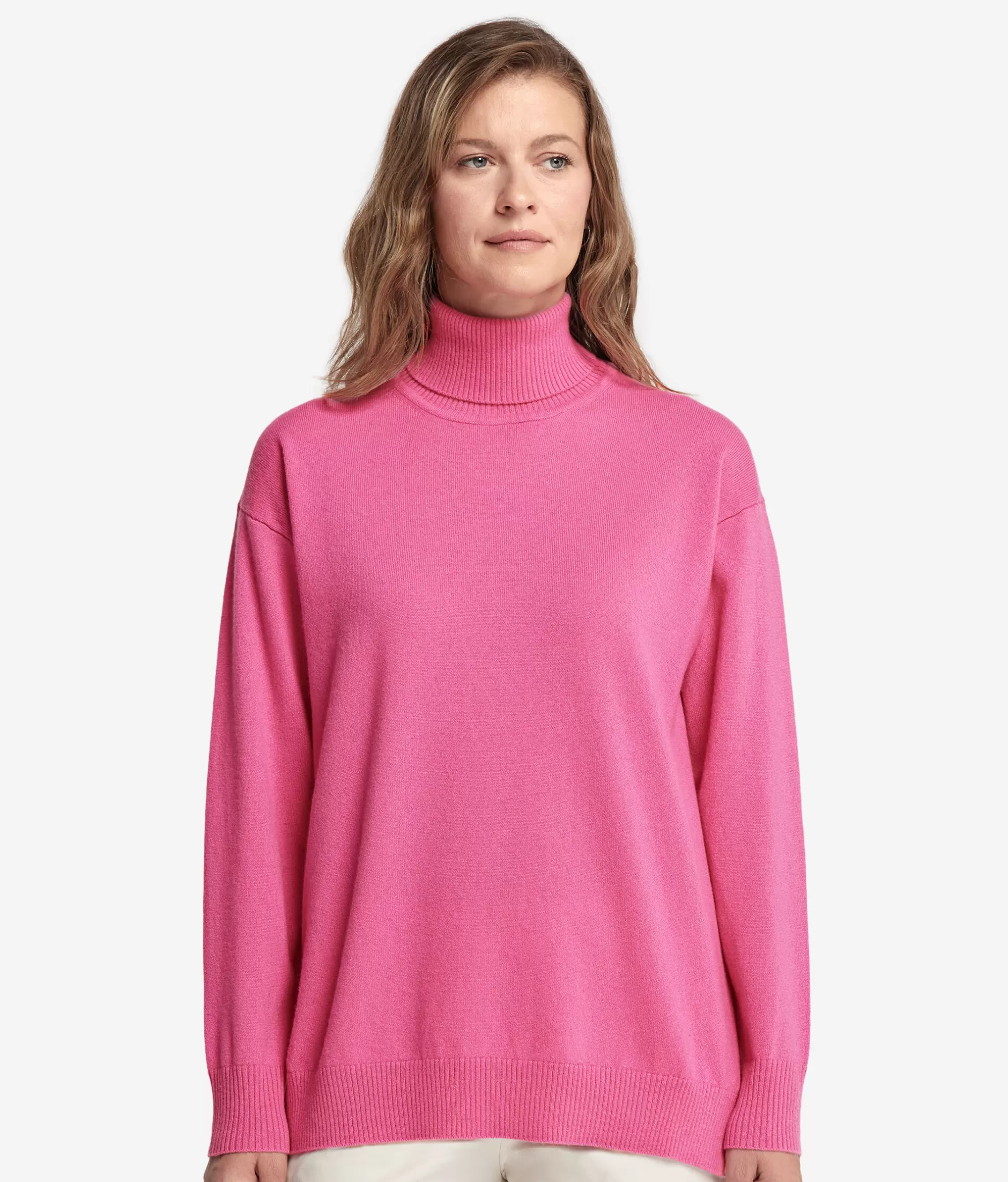 Fashion Falconeri Ultrasoft Cashmere Turtleneck Sweater With Slits pink -8921 - pink delight