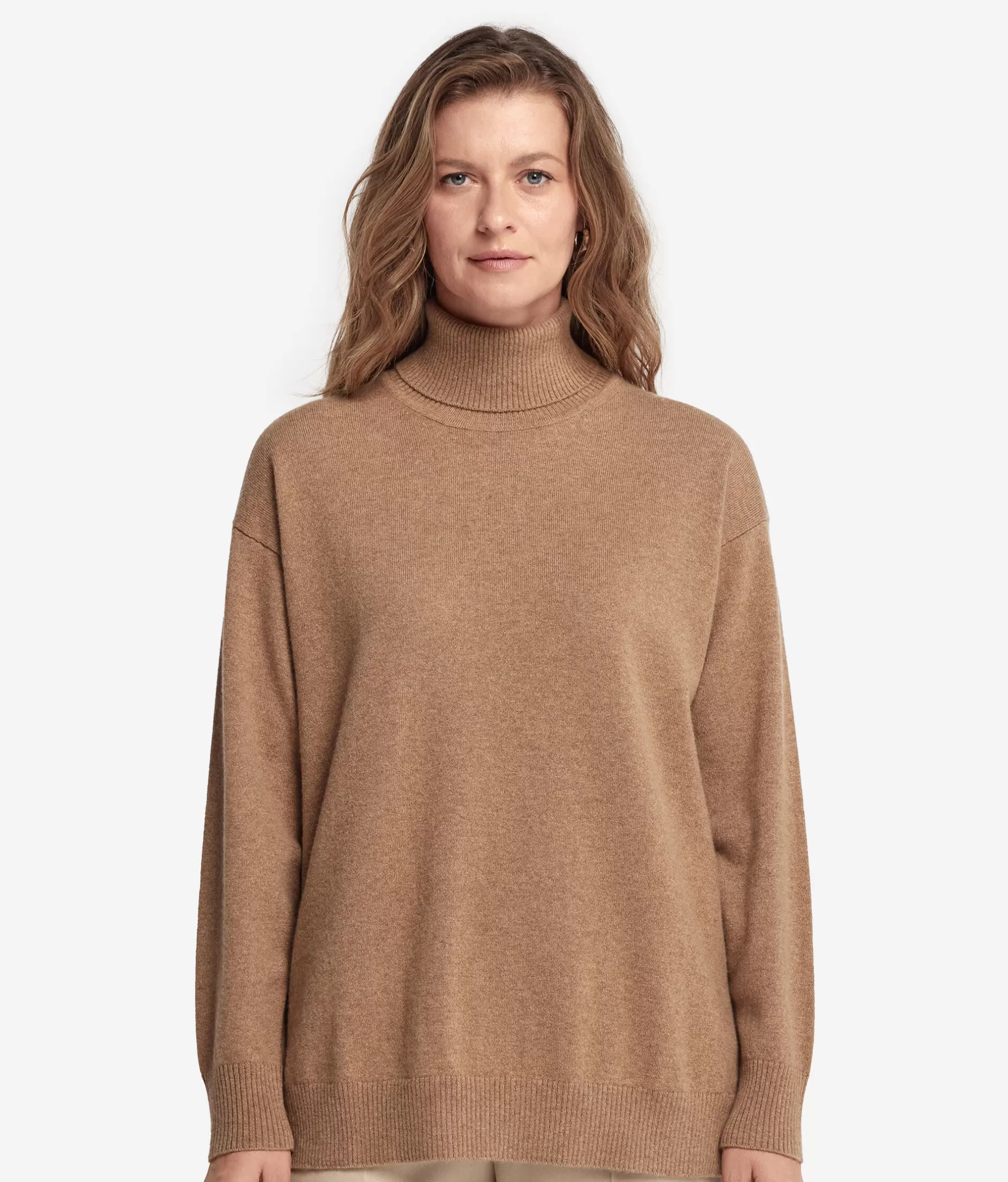 Clearance Falconeri Ultrasoft Cashmere Turtleneck Sweater With Slits natural -8685 - rum