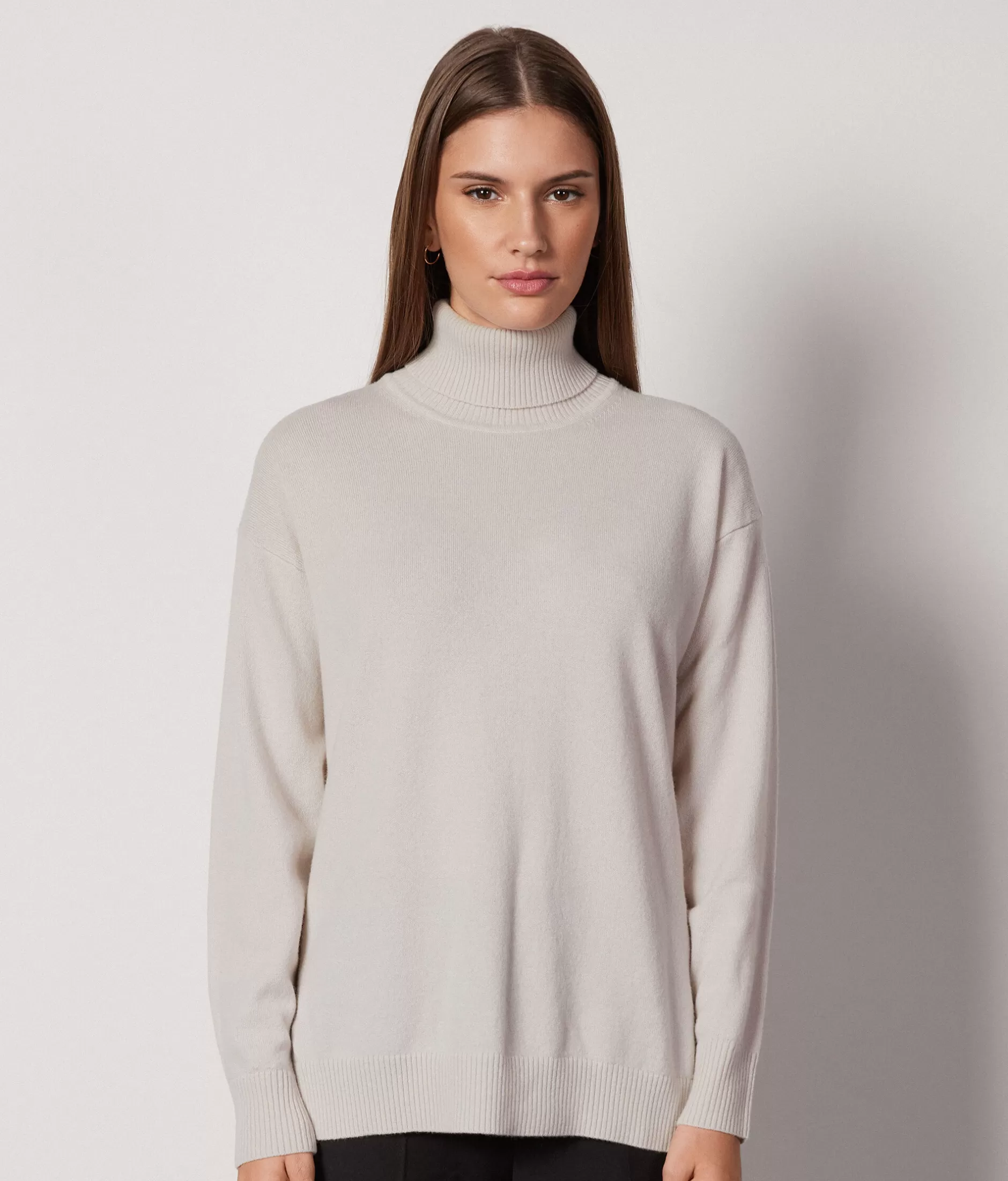 Best Falconeri Ultrasoft Cashmere Turtleneck Sweater With Slits ivory -8644 - light alabaster