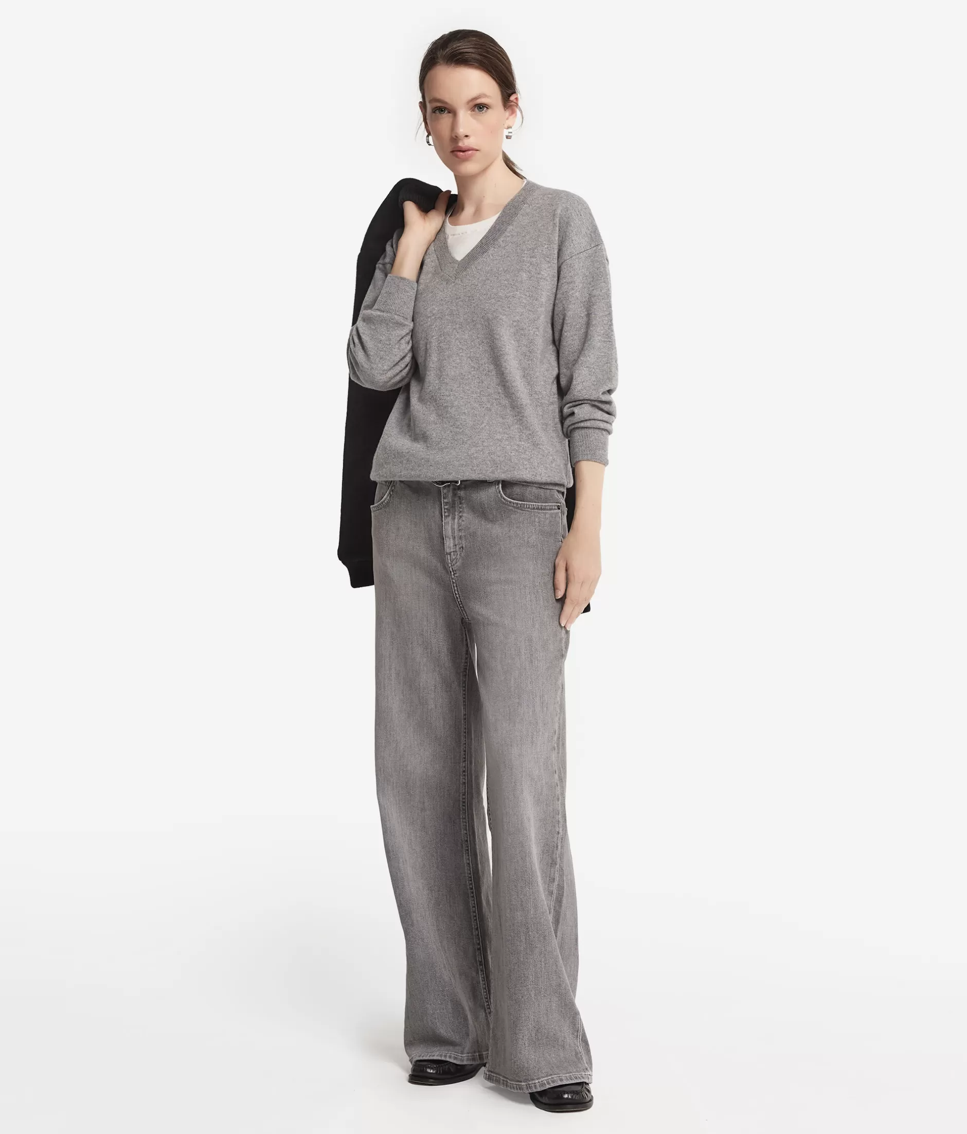 Best Sale Falconeri Ultrasoft Cashmere V-Neck Sweater grey -9077 - pearl grey