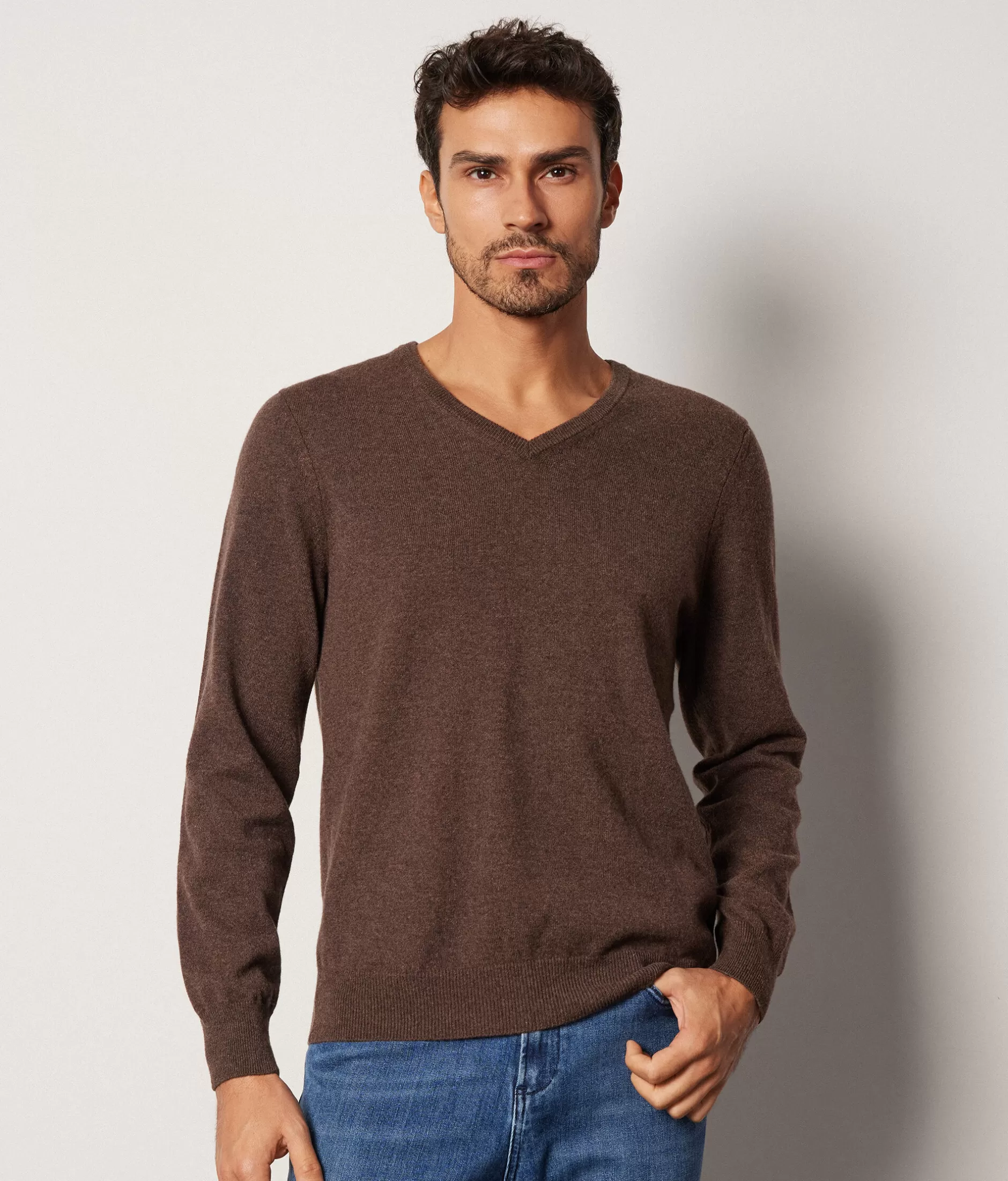 Cheap Falconeri Ultrasoft Cashmere V-Neck Sweater brown -8956 - cocoa brown