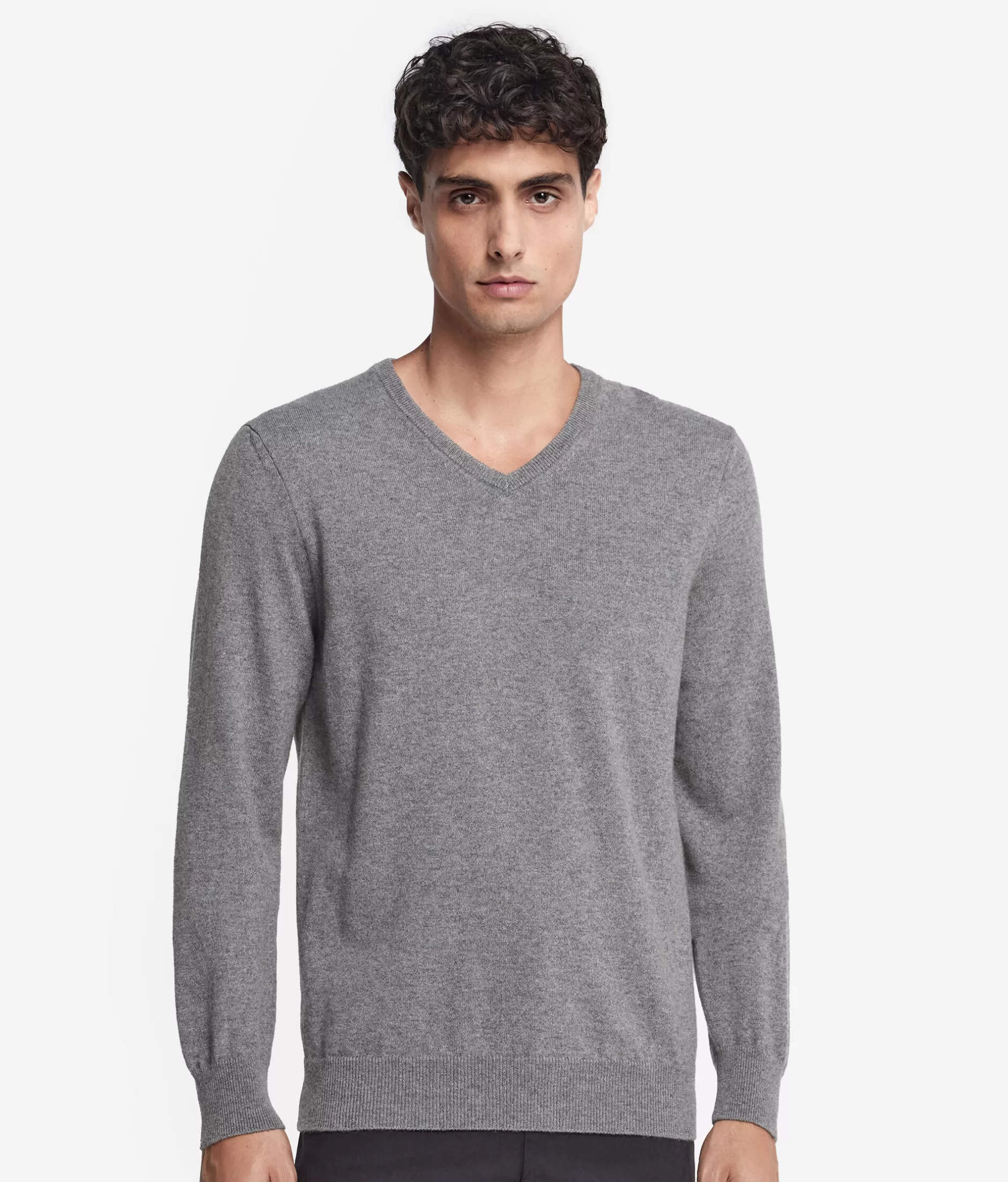 Clearance Falconeri Ultrasoft Cashmere V-Neck Sweater grey -8027 - grey