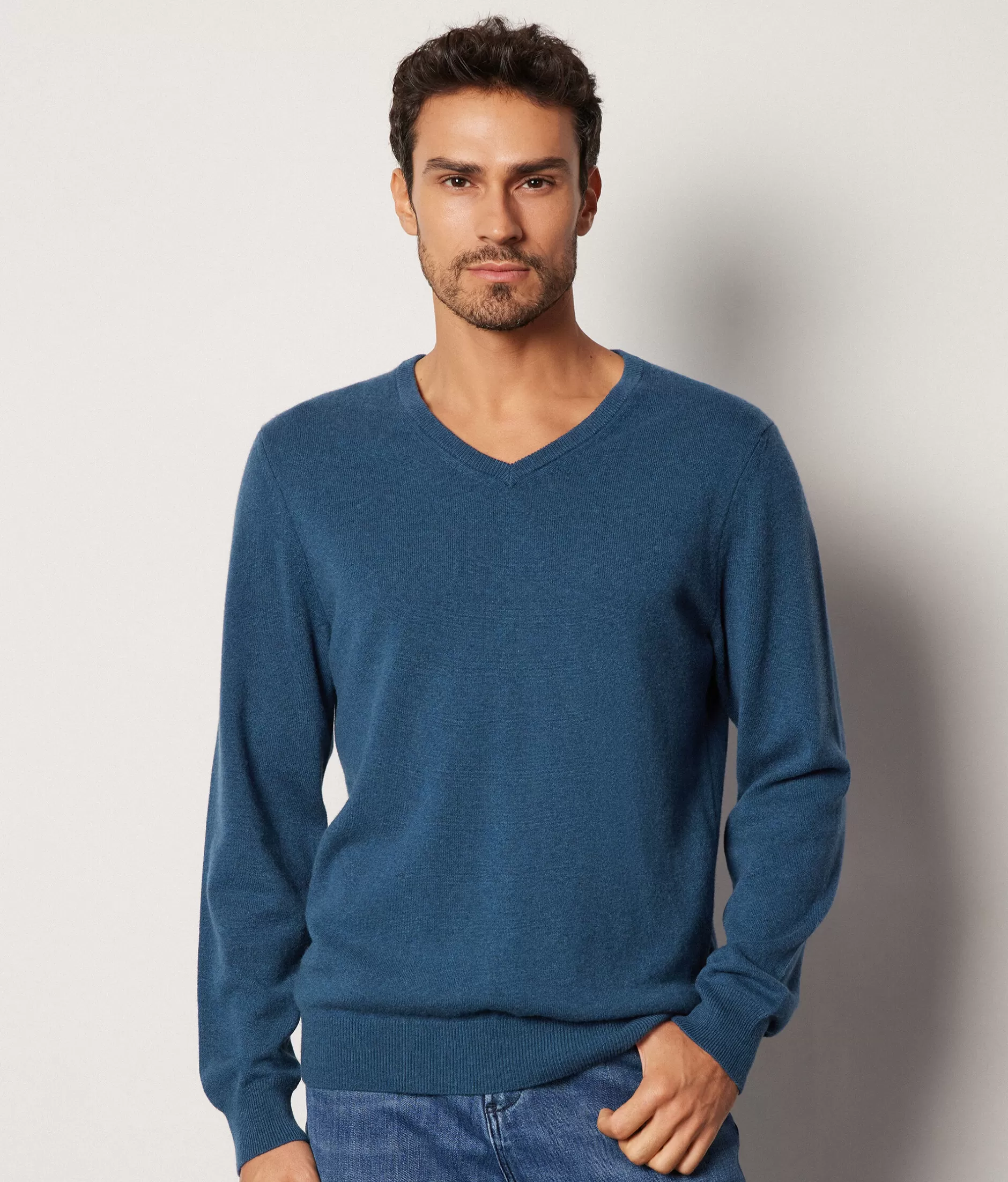 Cheap Falconeri Ultrasoft Cashmere V-Neck Sweater blue -8948 - blue cloud