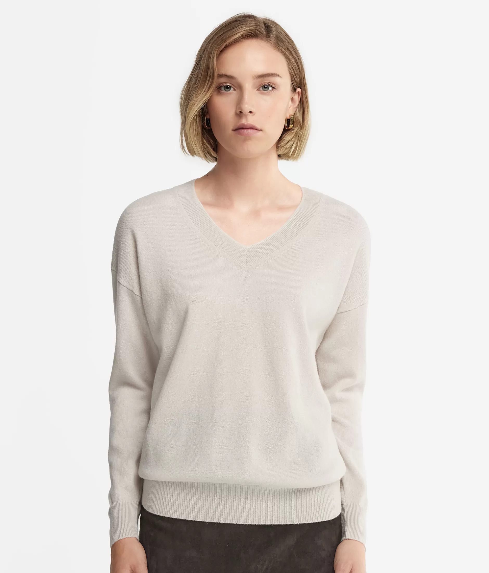 Cheap Falconeri Ultrasoft Cashmere V-Neck Sweater ivory -8644 - light alabaster