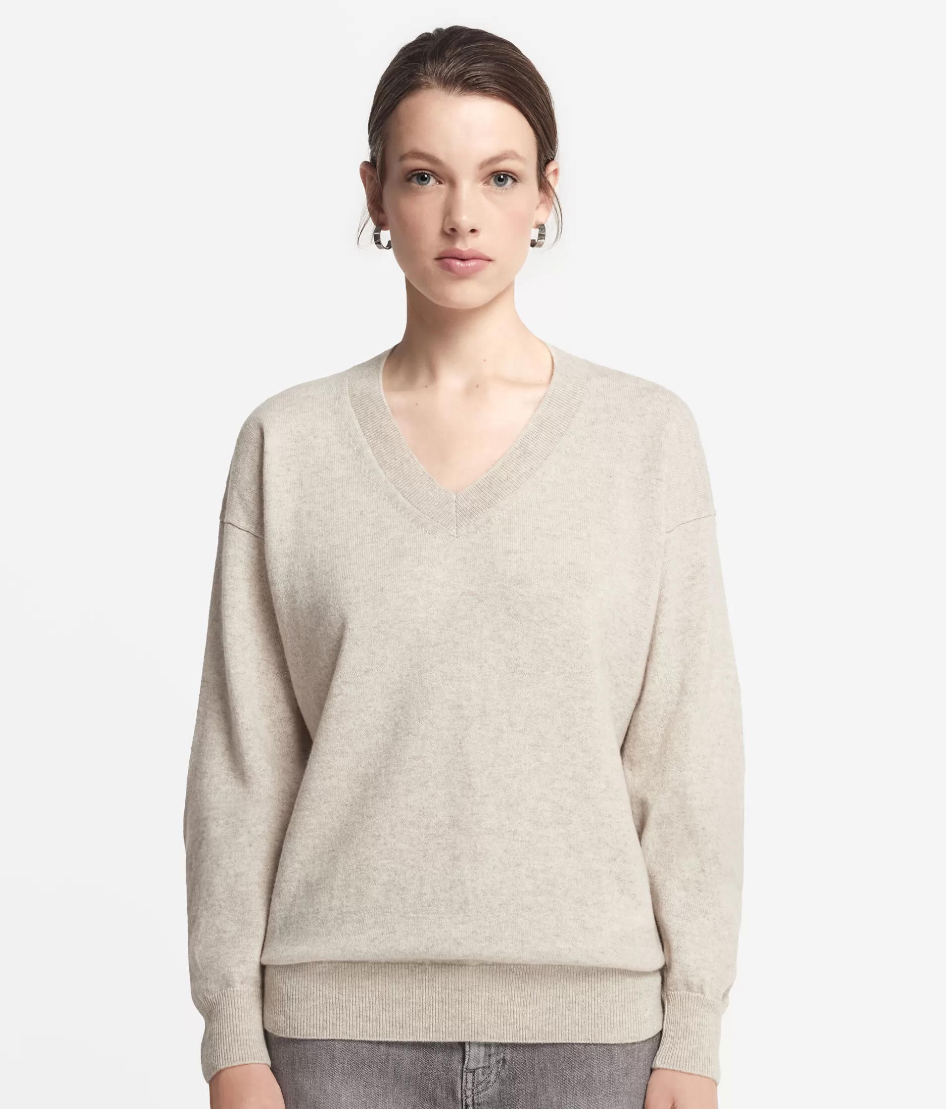 Clearance Falconeri Ultrasoft Cashmere V-Neck Sweater natural -8176 - stone