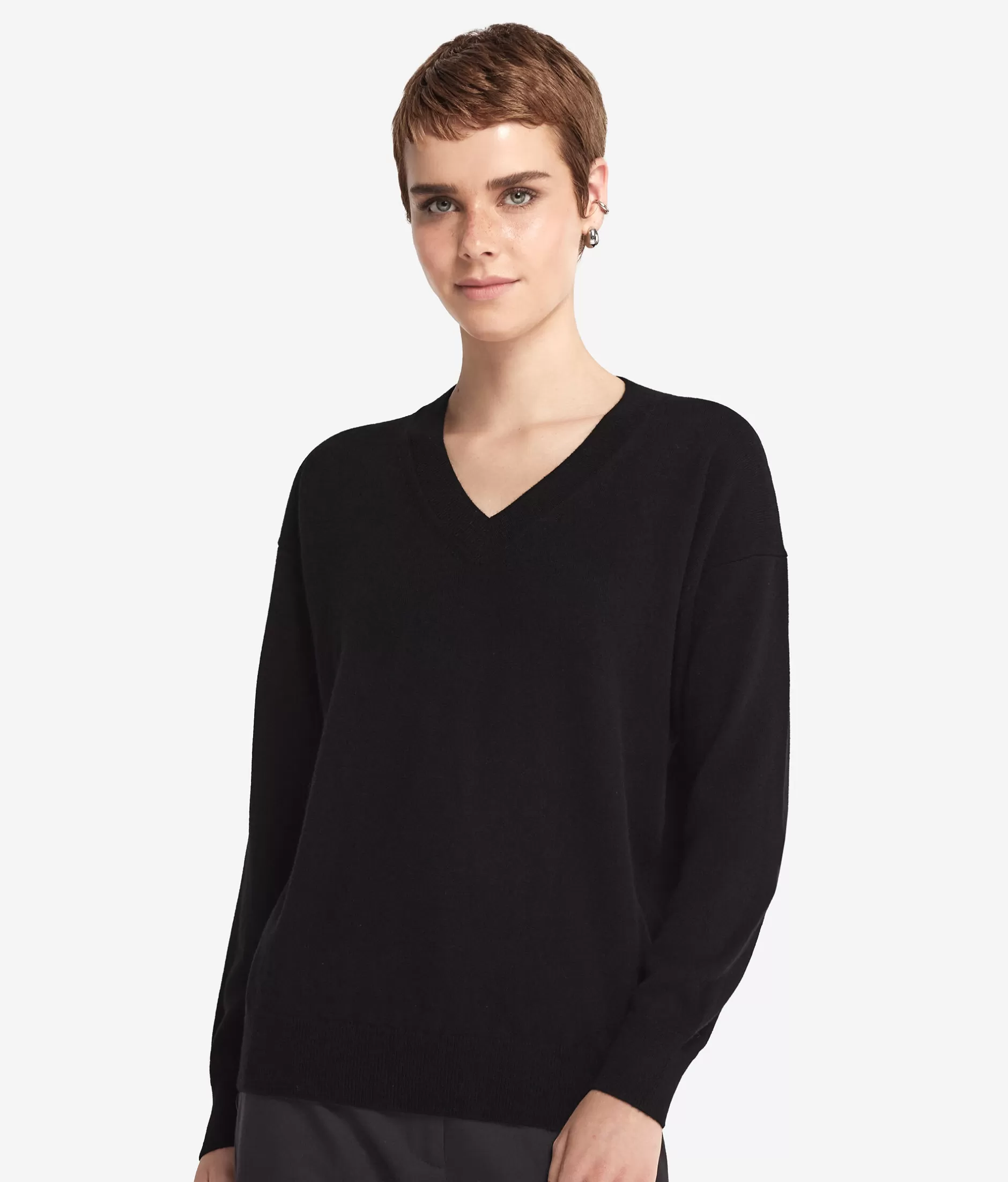 Online Falconeri Ultrasoft Cashmere V-Neck Sweater black -9107 - black