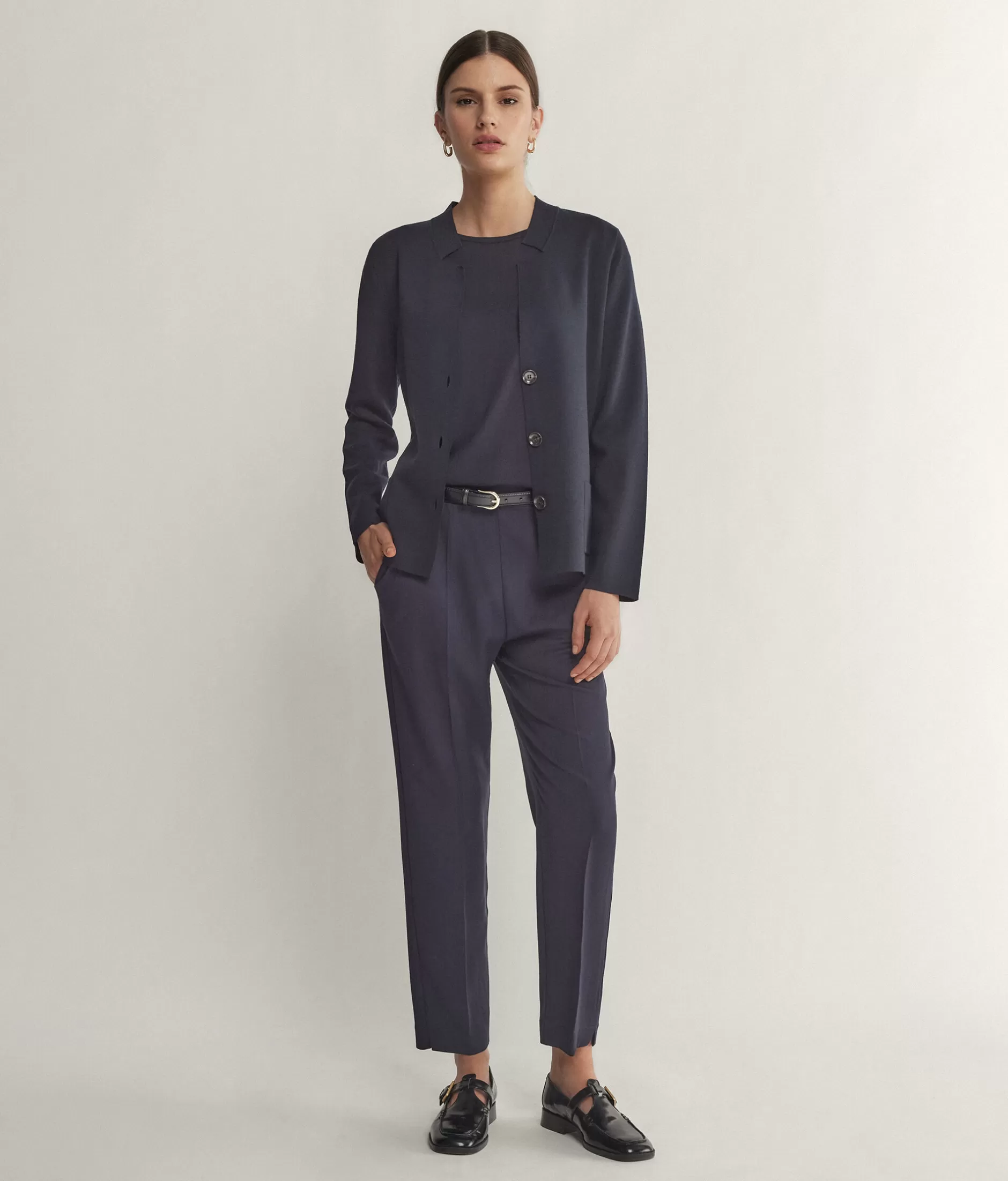 Flash Sale Falconeri Viscose And Wool Cigarette Pants blue -9400 - navy blue