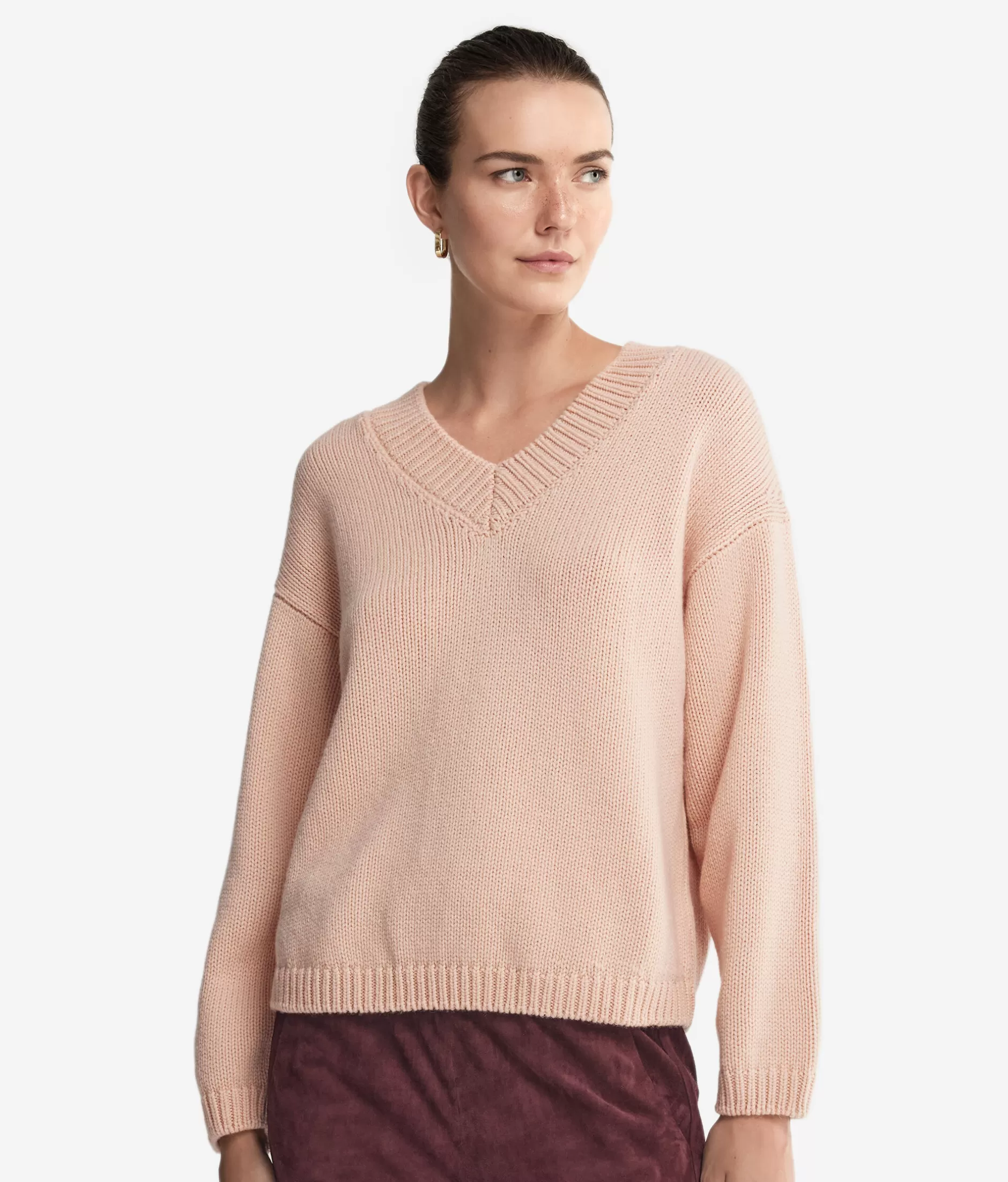 Flash Sale Falconeri V-Neck Sweater In Ultrasoft Cashmere Knit pink -9081 - confetti