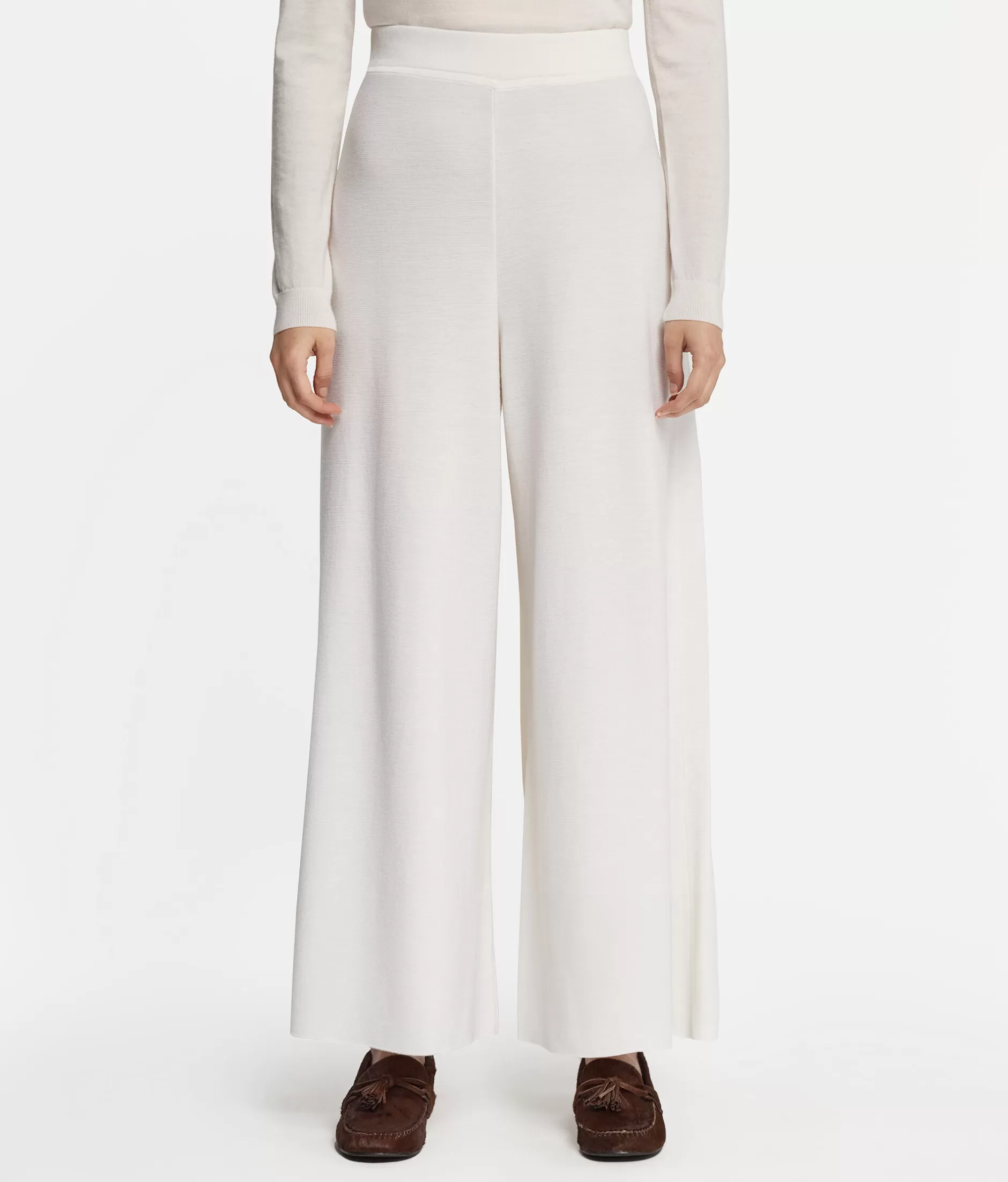 Cheap Falconeri Wide Wool Pants white -8005 - bow