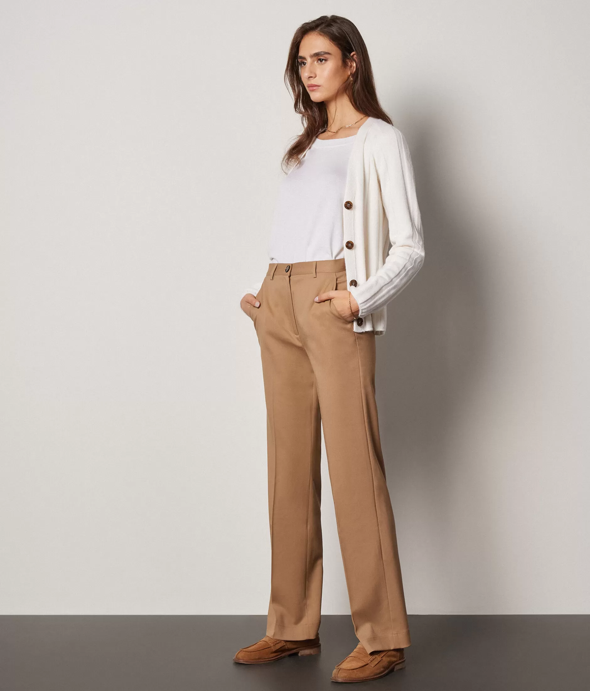 Best Sale Falconeri Wool Cigarette-Style Pants brown -8521 - camel